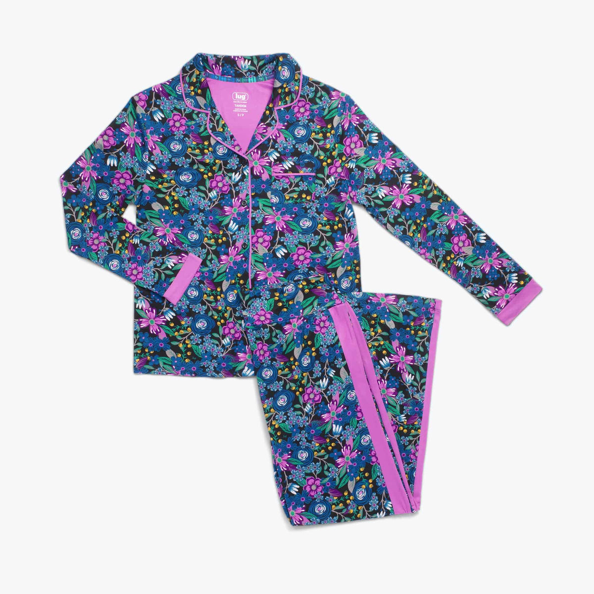 Tandem Collar Pajama Set - WHIMSY BLACK - Tandem_WhimsyBlack_Flatlay.