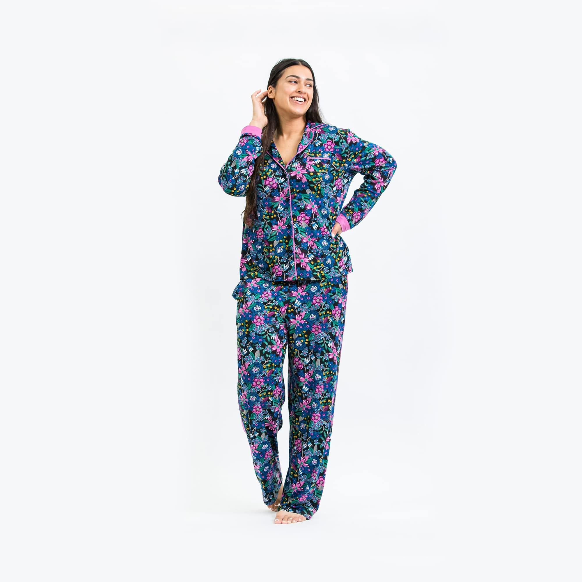 Tandem Collar Pajama Set - WHIMSY BLACK - Tandem_WhimsyBlack_M_01a