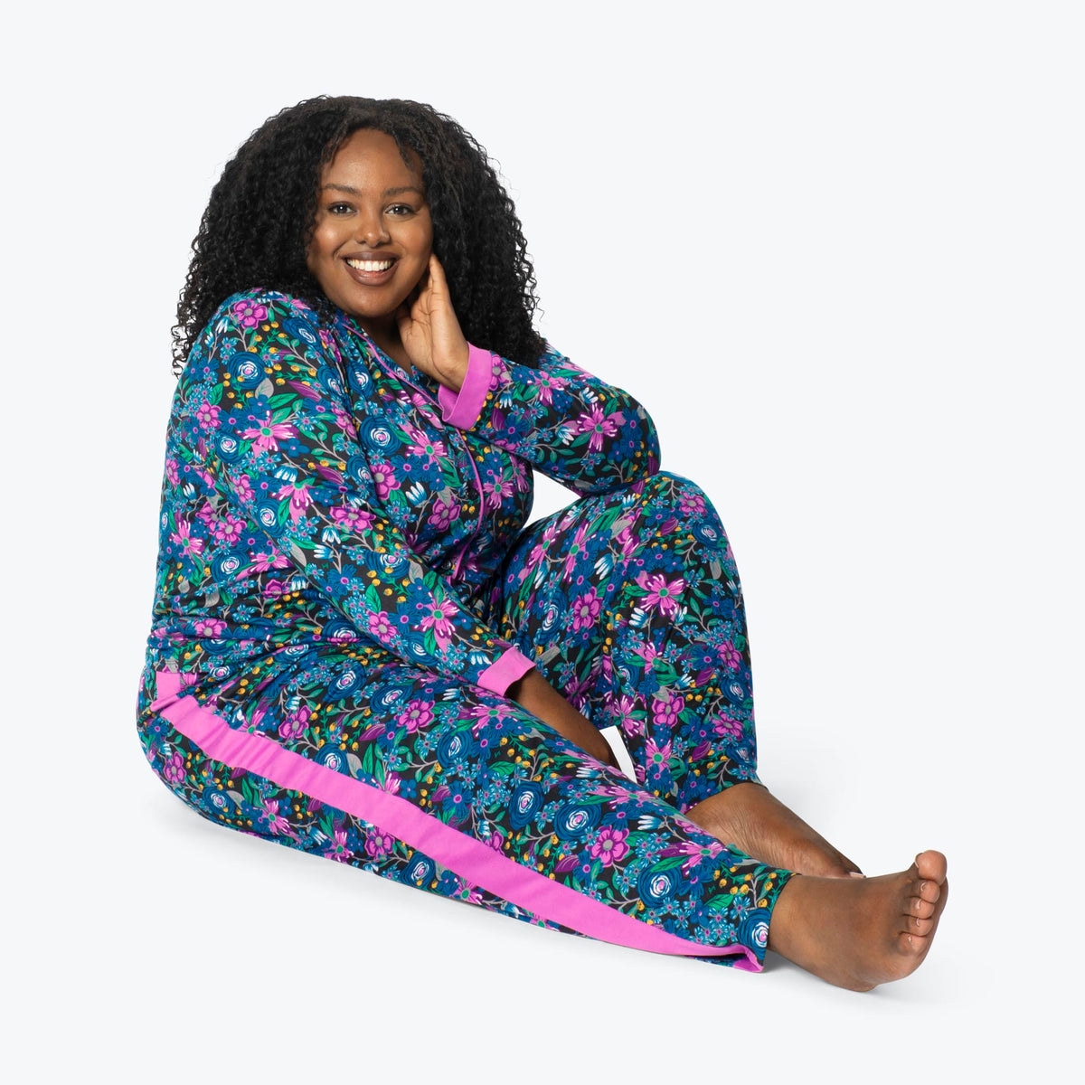 Tandem Collar Pajama Set - WHIMSY BLACK - Tandem_WhimsyBlack_XL_01b