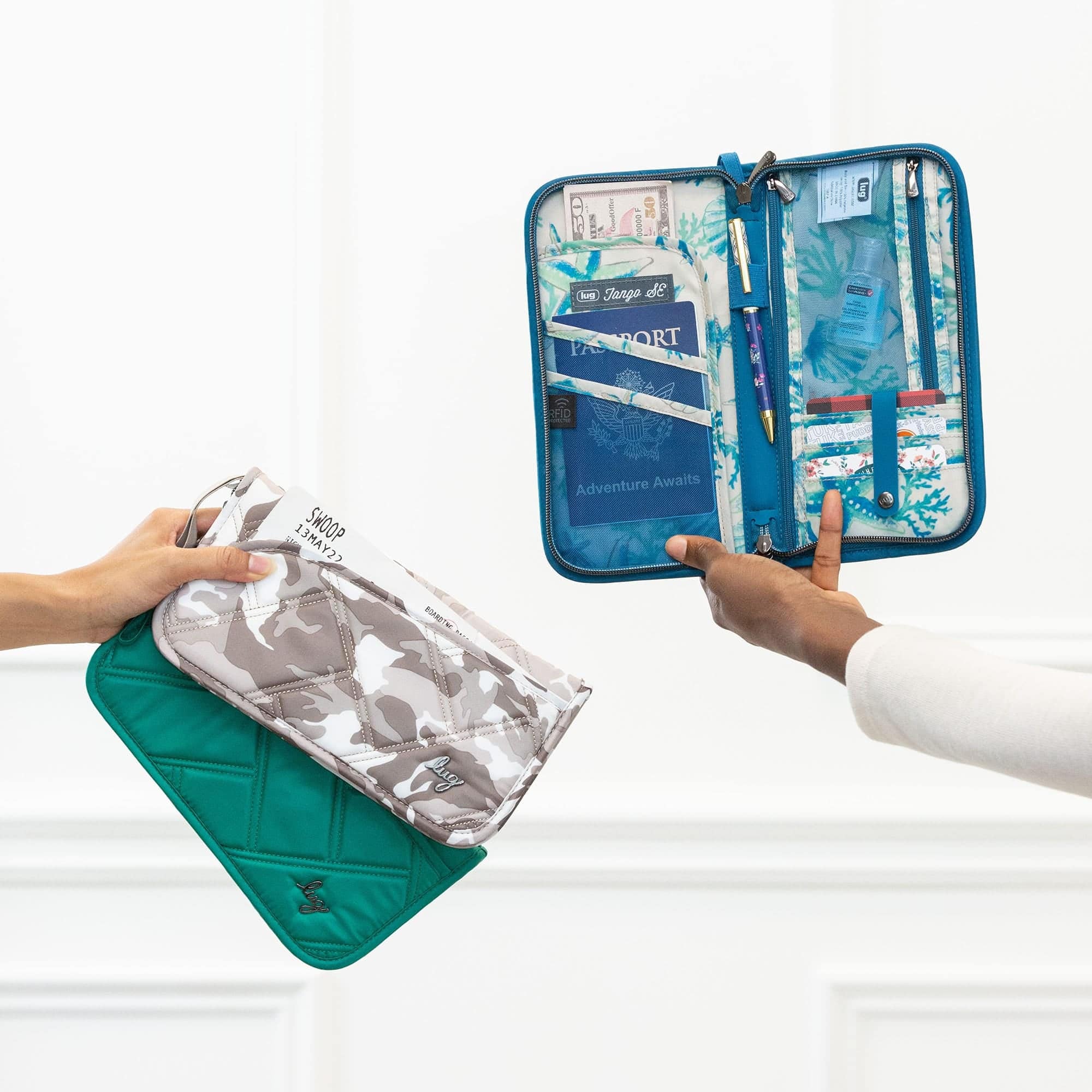 Tango SE Travel RFID Wallet - - TangoSE_Paws_Navy_01