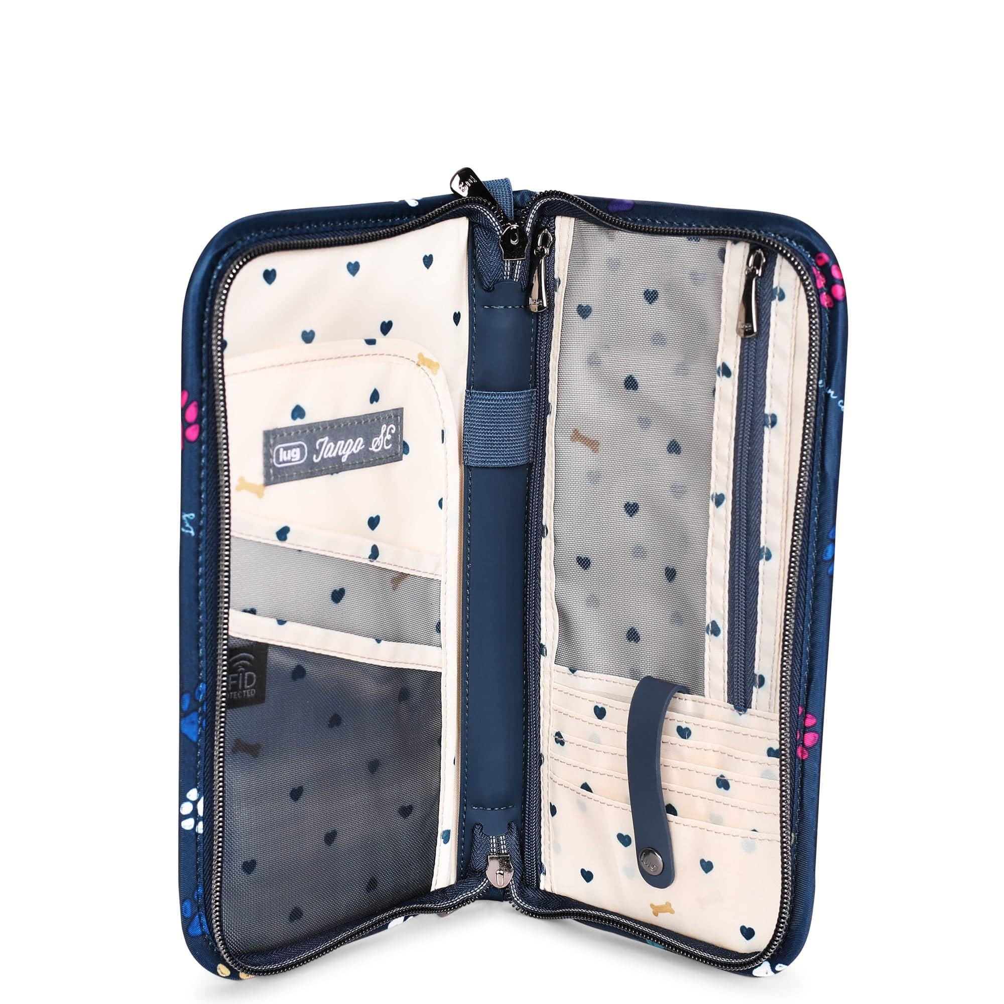Tango SE Travel RFID Wallet - PAWS NAVY - TangoSE_Paws_Navy_03