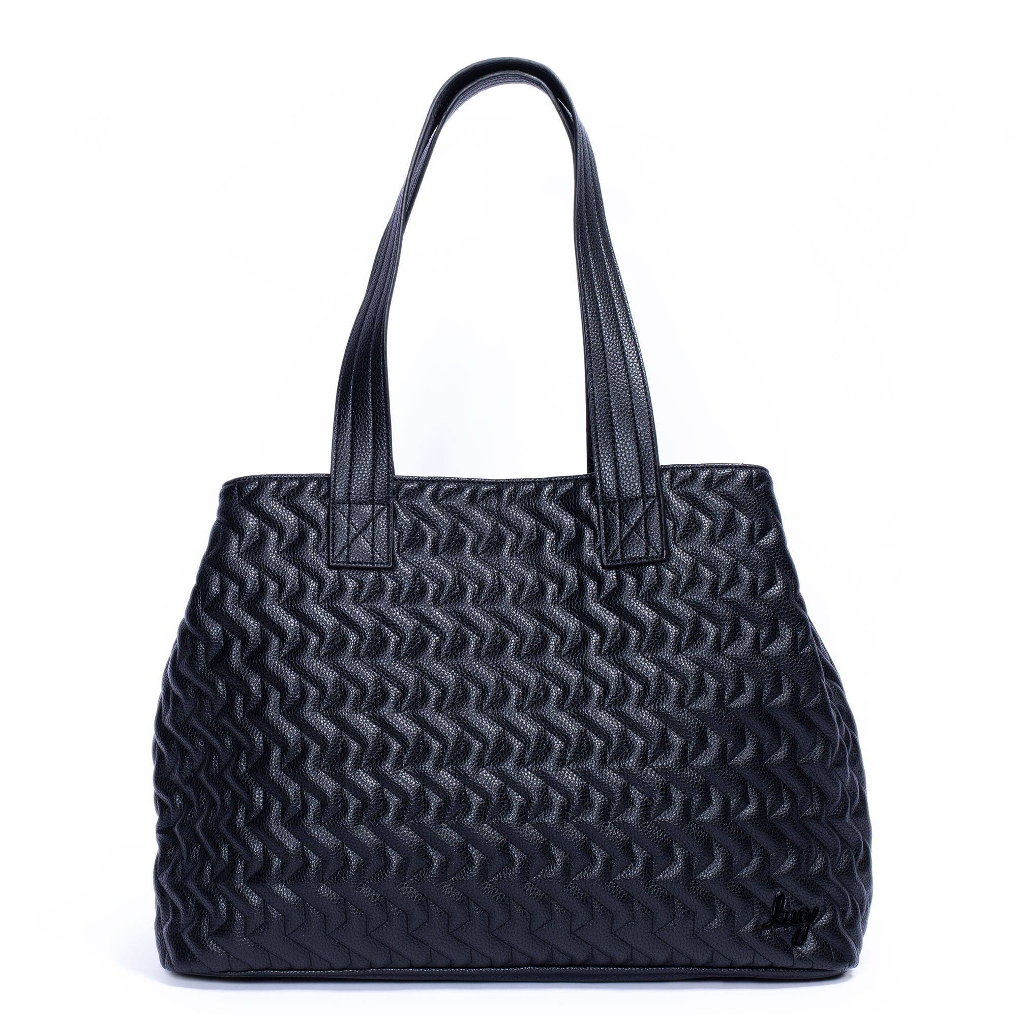 Tempo Classic VL Tote Bag - BLACK ABSTRACT FERNS - TempoVL_Black_01