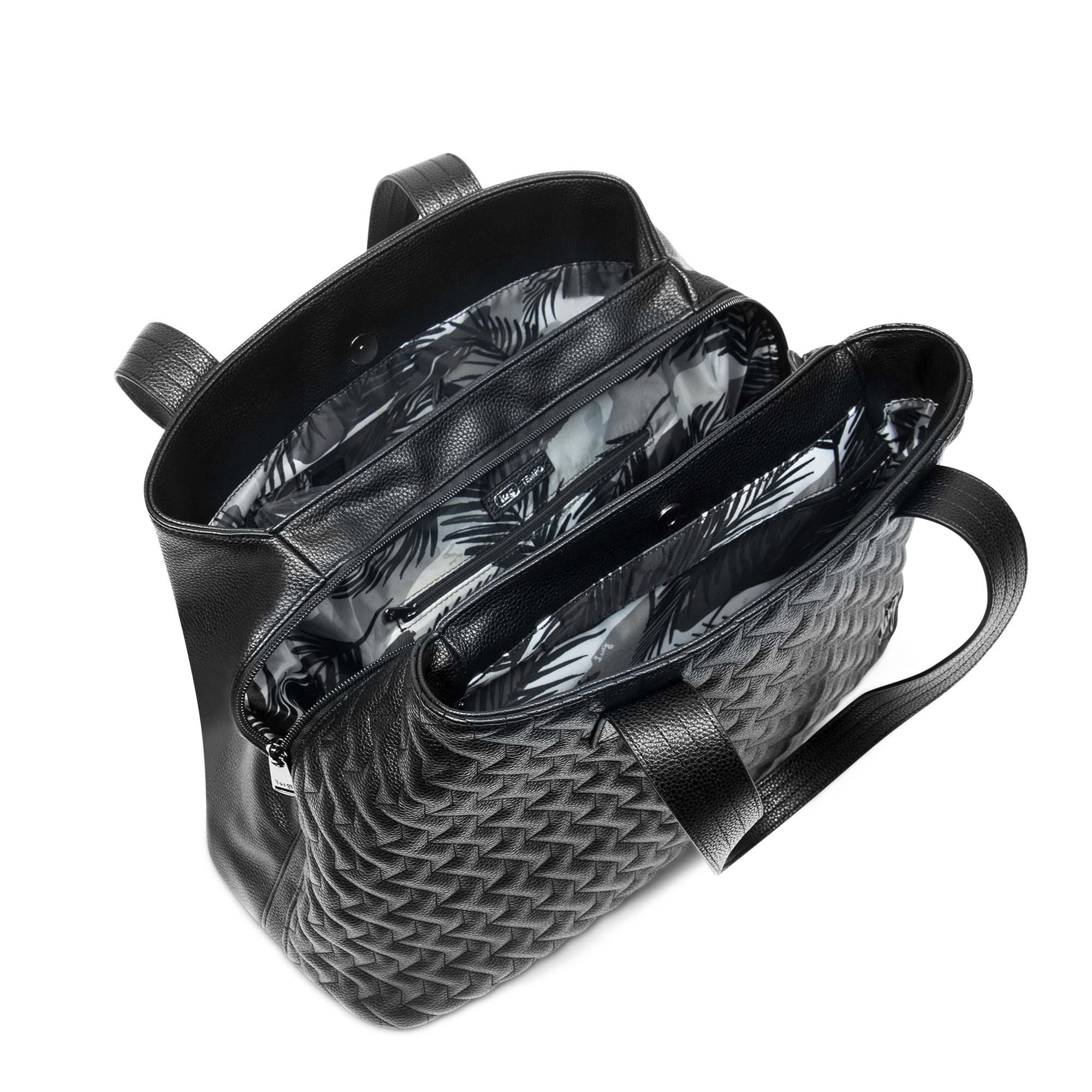 Tempo Classic VL Tote Bag - BLACK ABSTRACT FERNS - TempoVL_Black_FernsInterior