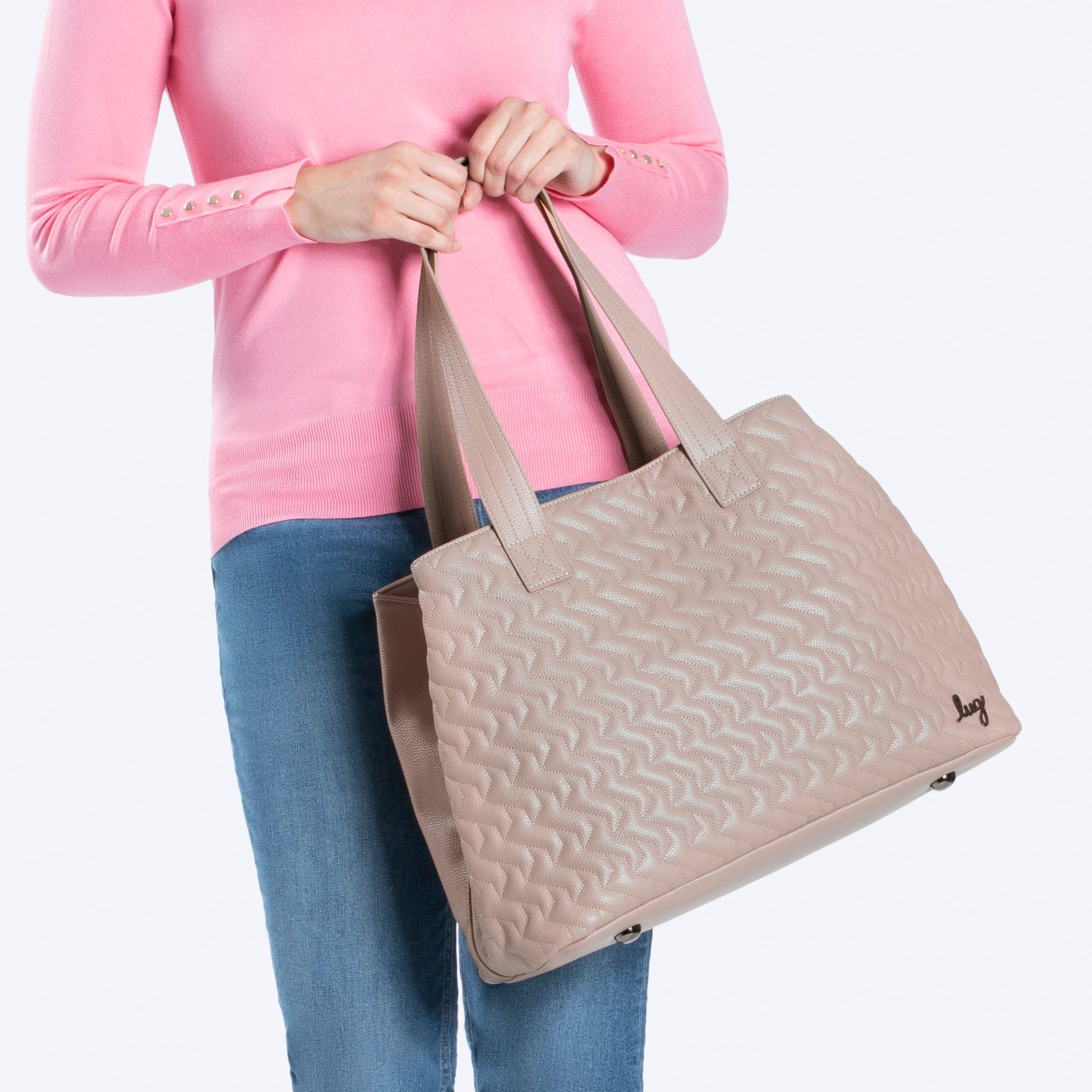 Tempo Classic VL Tote Bag - SAND TAUPE - TempoVL_SandTaupe_Model_01