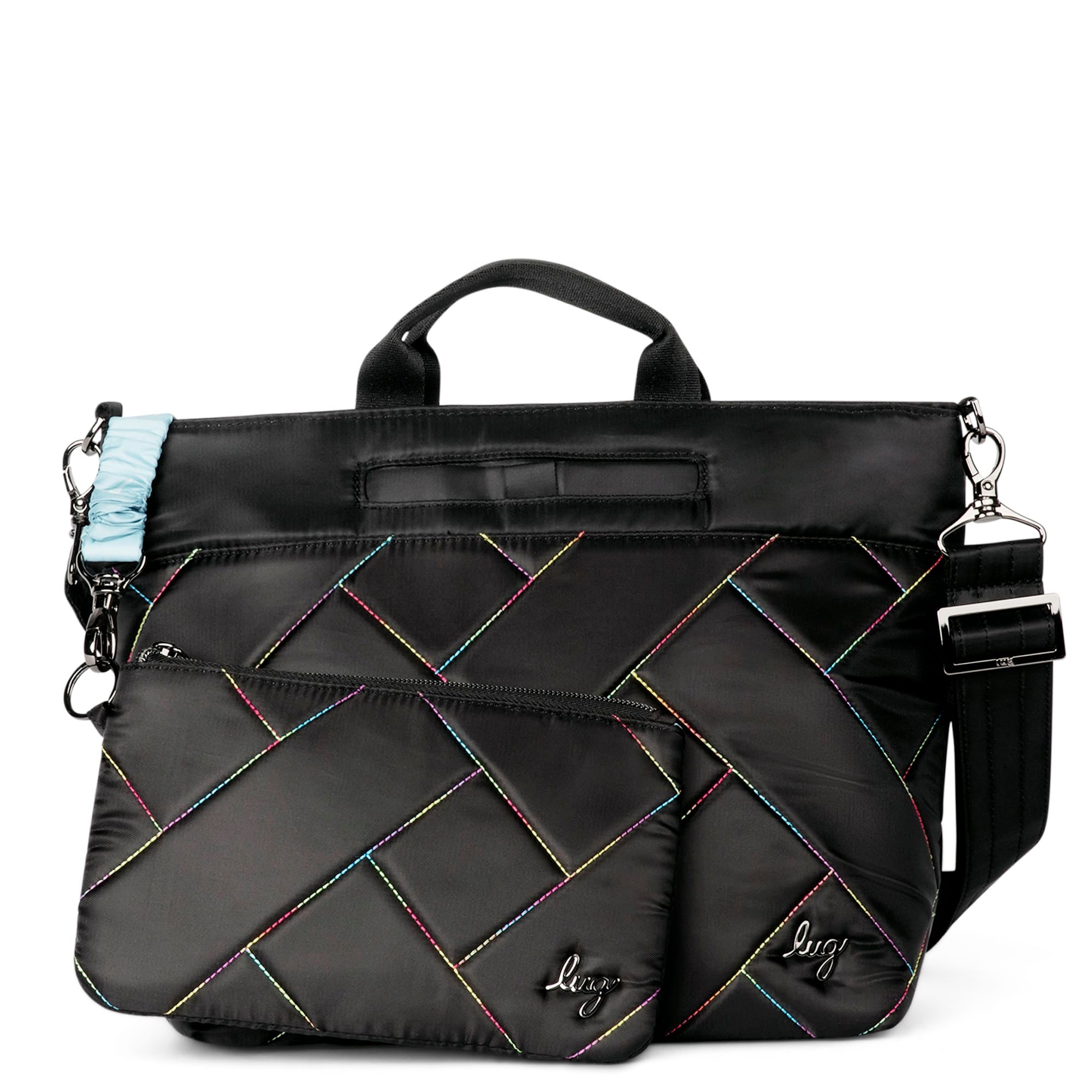 Tenor 2pc Crossbody Bag - BLACK RAINBOW STITCH - Tenor2pc_Black_Rainbow_Stitch_01