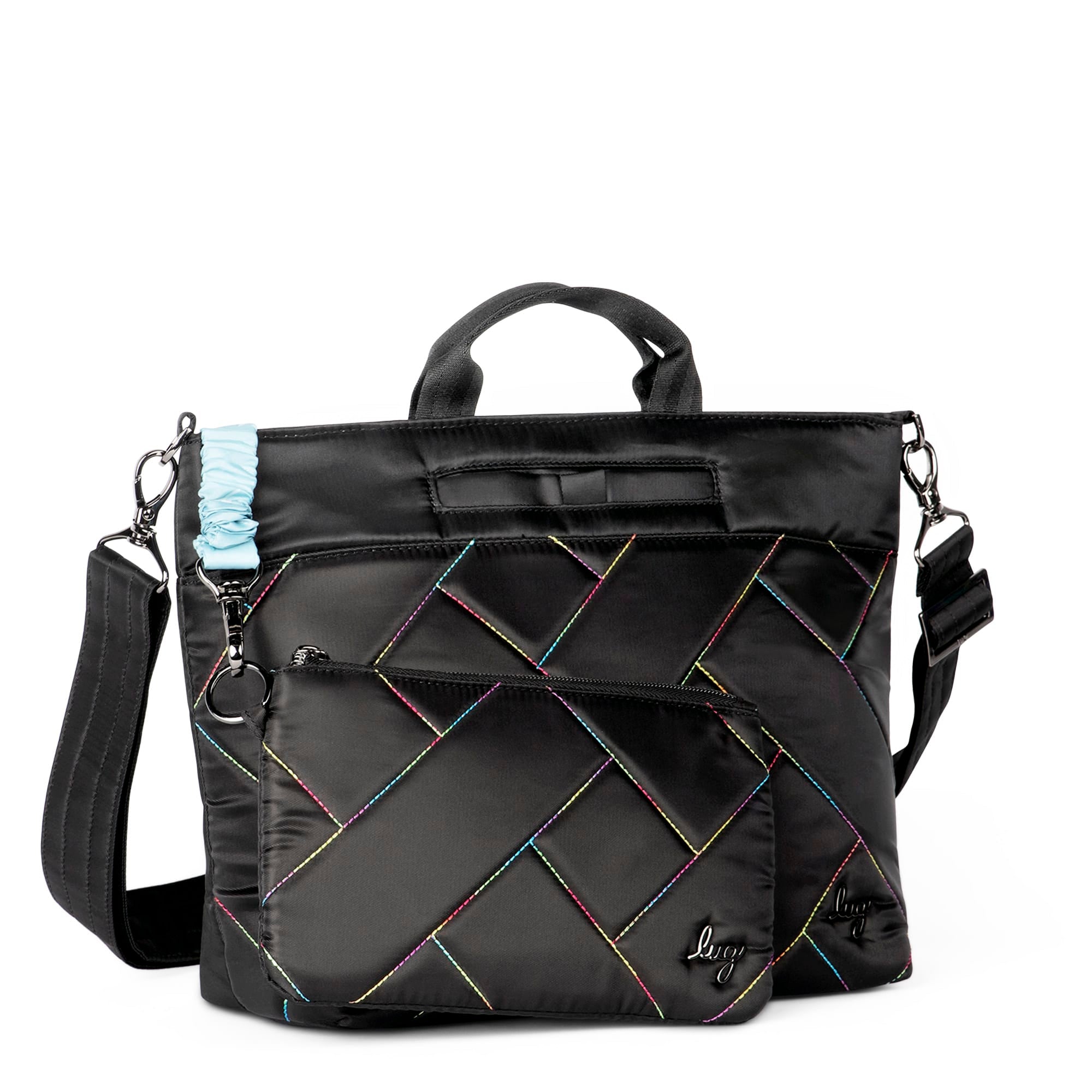 Tenor 2pc Crossbody Bag - BLACK RAINBOW STITCH - Tenor2pc_Black_Rainbow_Stitch_02