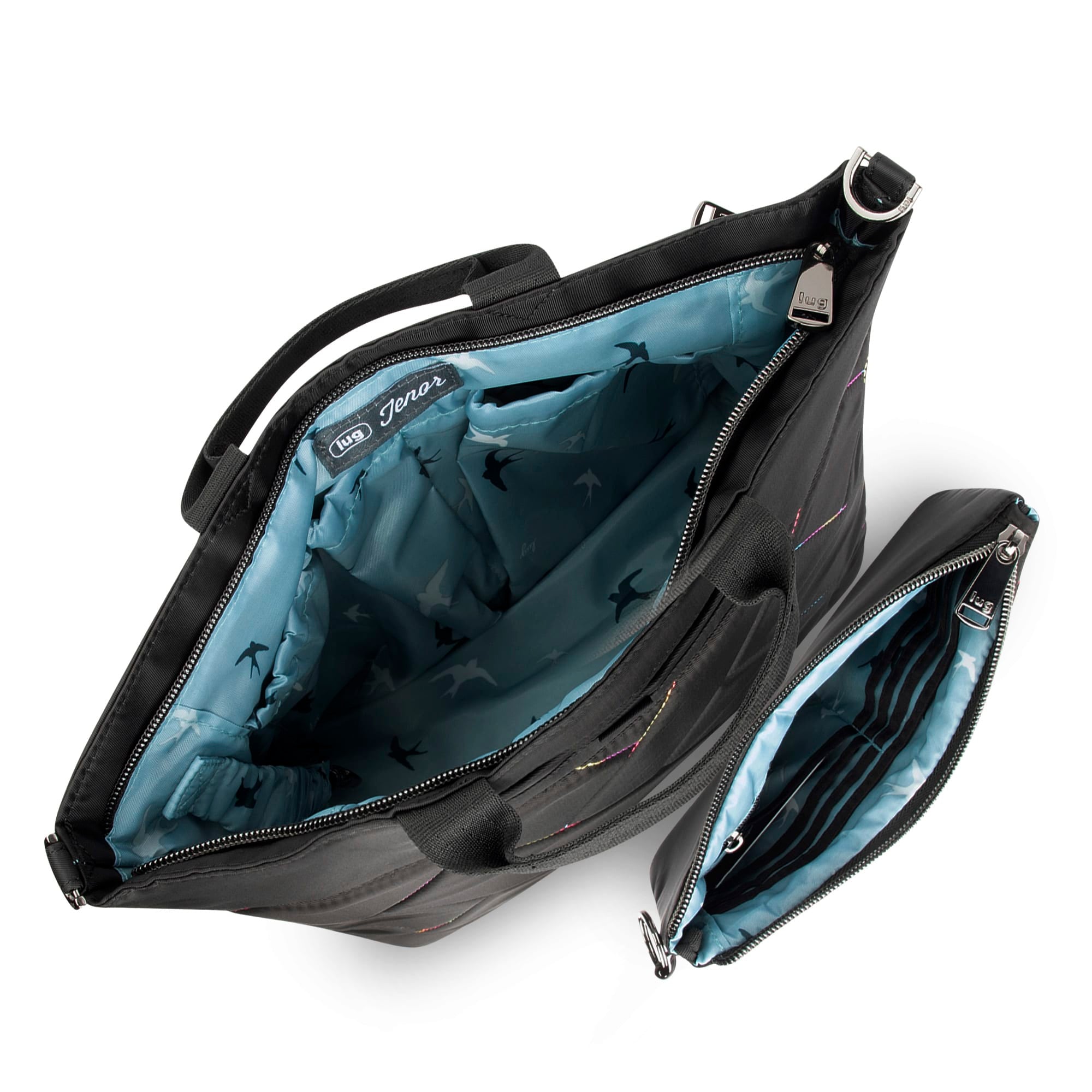 Tenor 2pc Crossbody Bag - BLACK RAINBOW STITCH - Tenor2pc_Black_Rainbow_Stitch_05