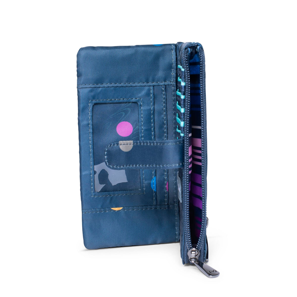 Tram RFID Wallet - MULTI DOTS NAVY - Tram_BlueDot_05