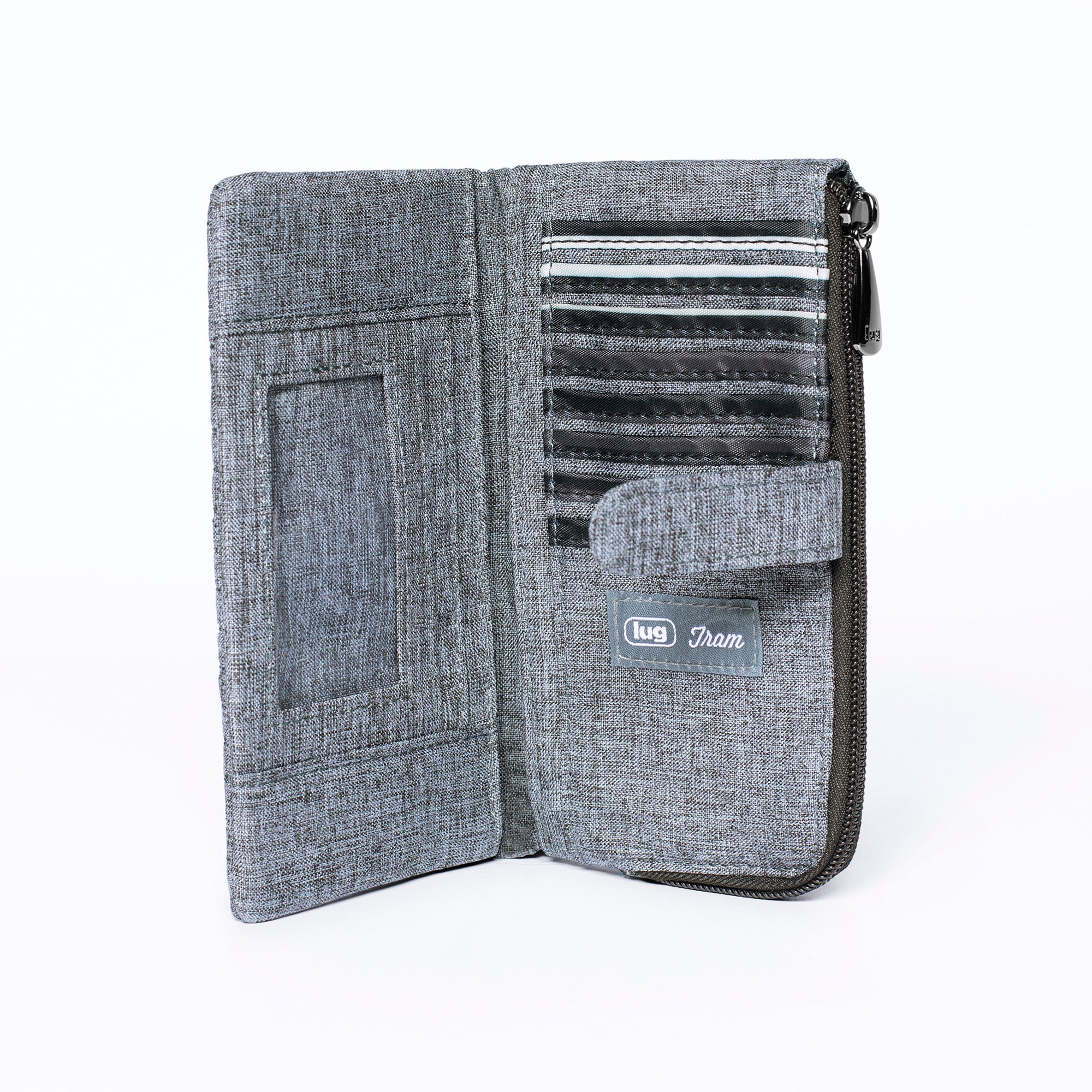 Tram RFID Wallet - HEATHER GREY LOVE STRIPE - Tram_HeatherGrey_05_01