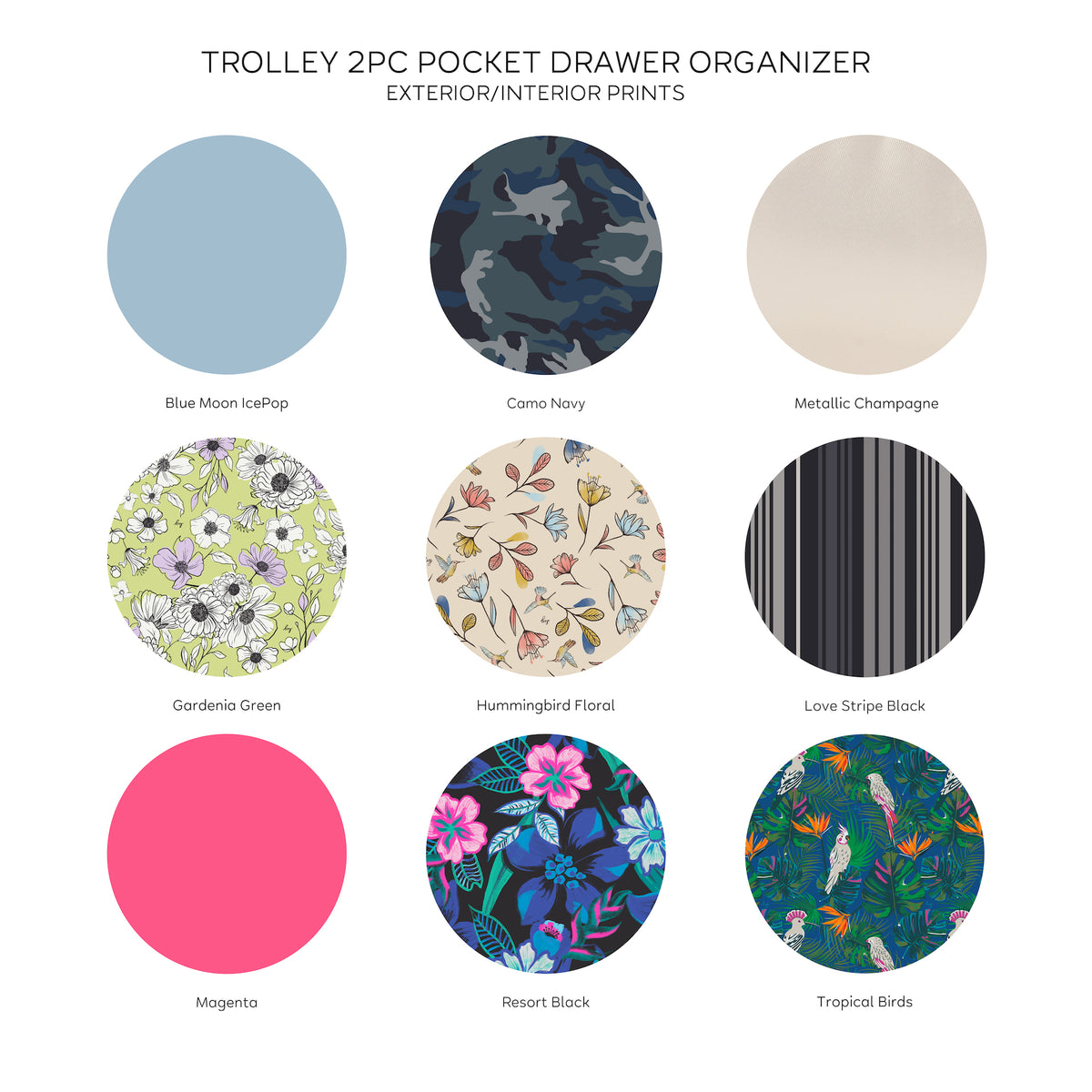 Trolley 2pc 24 Pocket Drawer Organizers