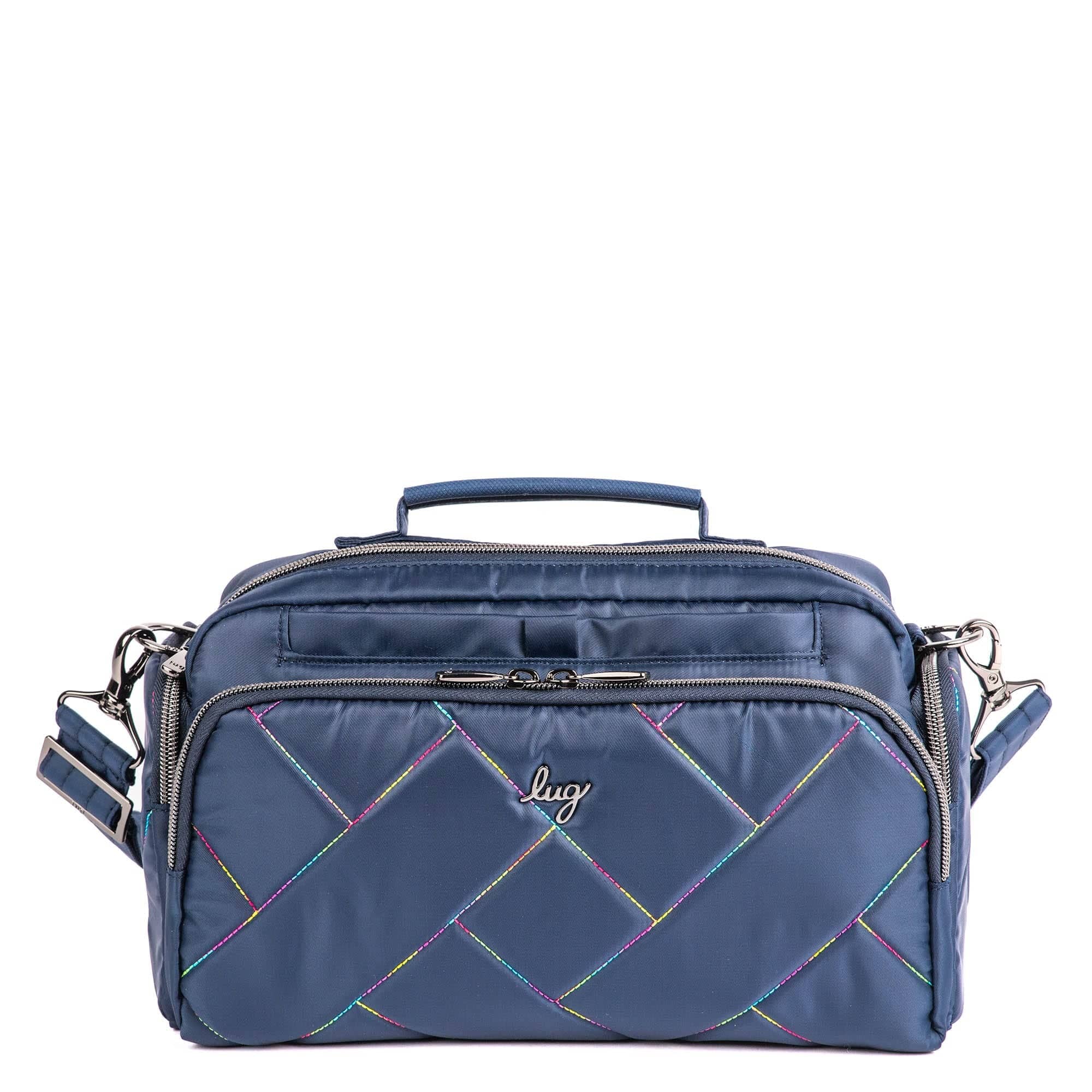 Trolley 2 Crossbody Bag - INDIGO RAINBOW STITCH - Trolley2Crossbody_IndigoWithRainbow_01