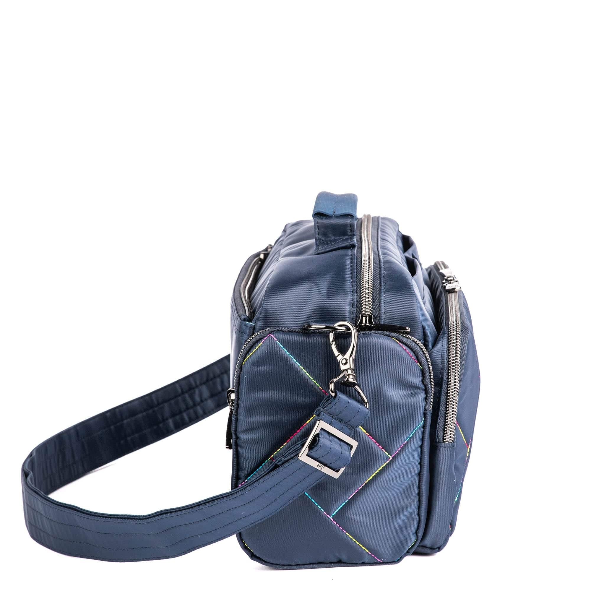 Trolley 2 Crossbody Bag - INDIGO RAINBOW STITCH - Trolley2Crossbody_IndigoWithRainbow_03