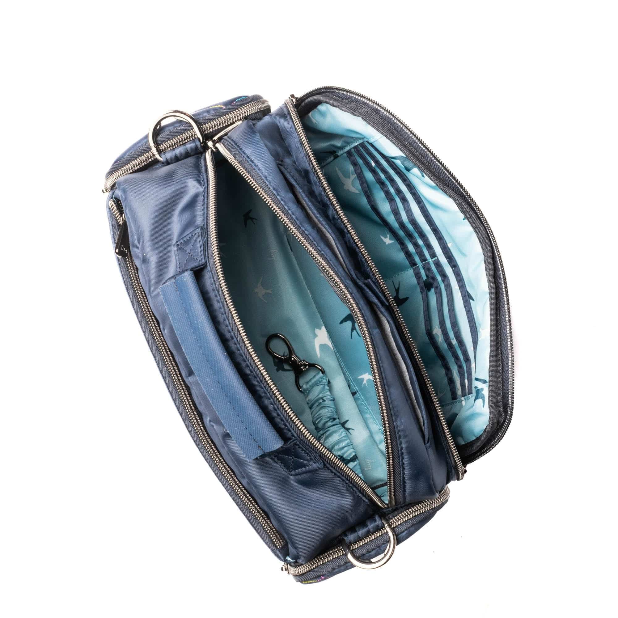 Trolley 2 Crossbody Bag - INDIGO RAINBOW STITCH - Trolley2Crossbody_IndigoWithRainbow_05