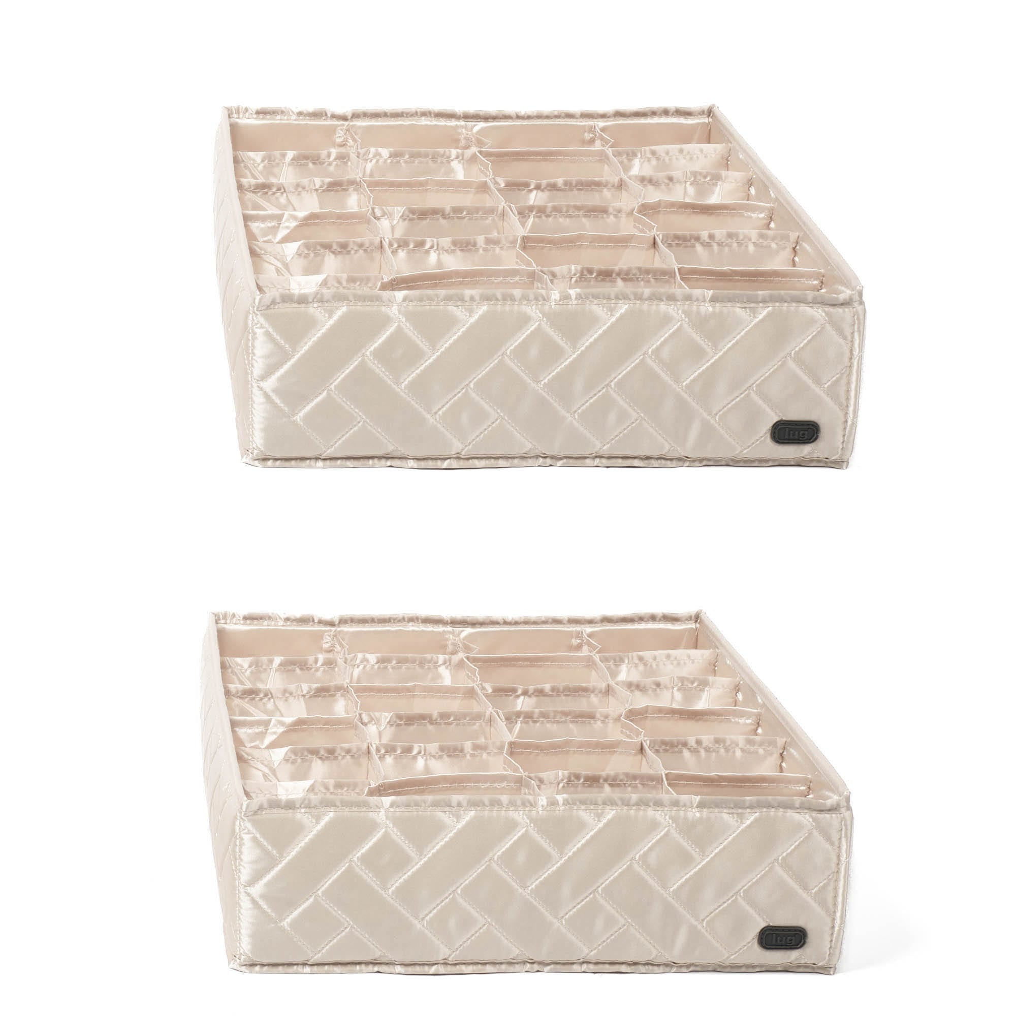 Trolley 2pc 24 Pocket Drawer Organizers - METALLIC CHAMPAGNE - Trolley2pkPocketDrawerOrganizer_ChampagneMetallic_01