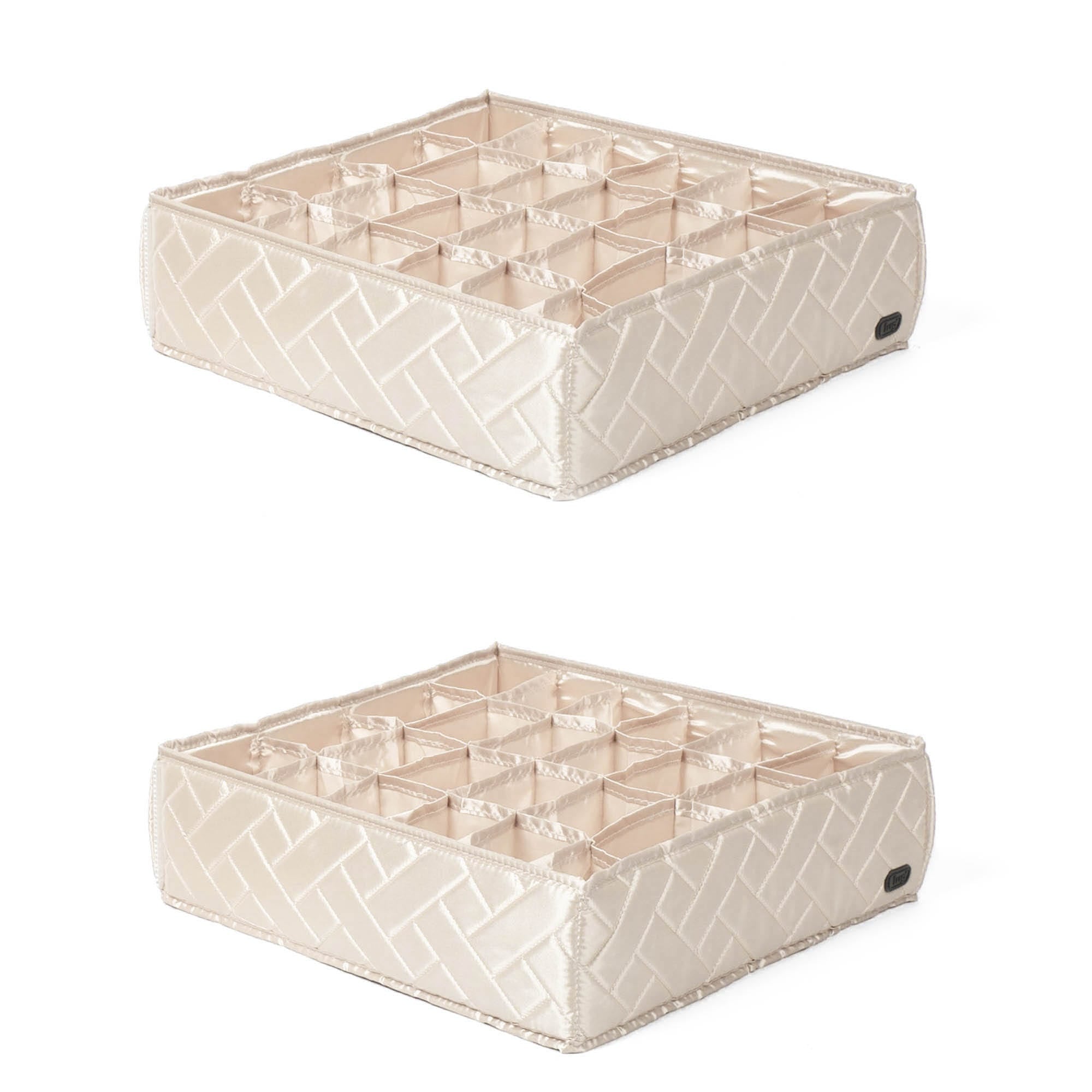 Trolley 2pc 24 Pocket Drawer Organizers - METALLIC CHAMPAGNE - Trolley2pkPocketDrawerOrganizer_ChampagneMetallic_02