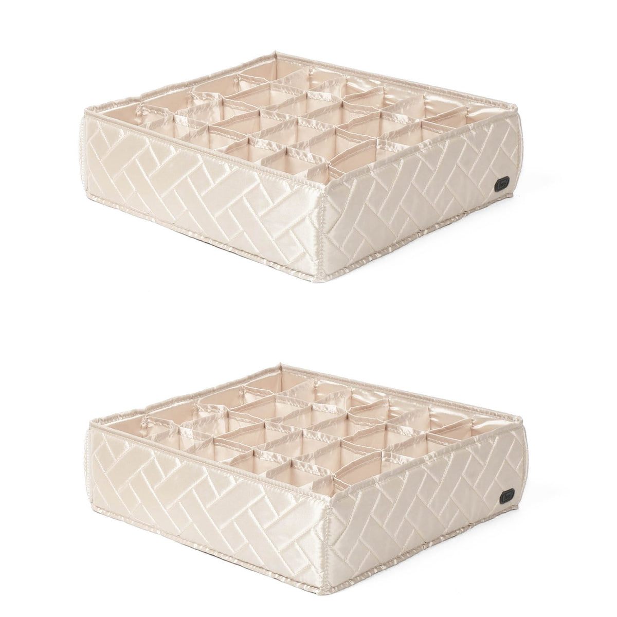 Trolley 2pc 24 Pocket Drawer Organizers - METALLIC CHAMPAGNE - Trolley2pkPocketDrawerOrganizer_ChampagneMetallic_02