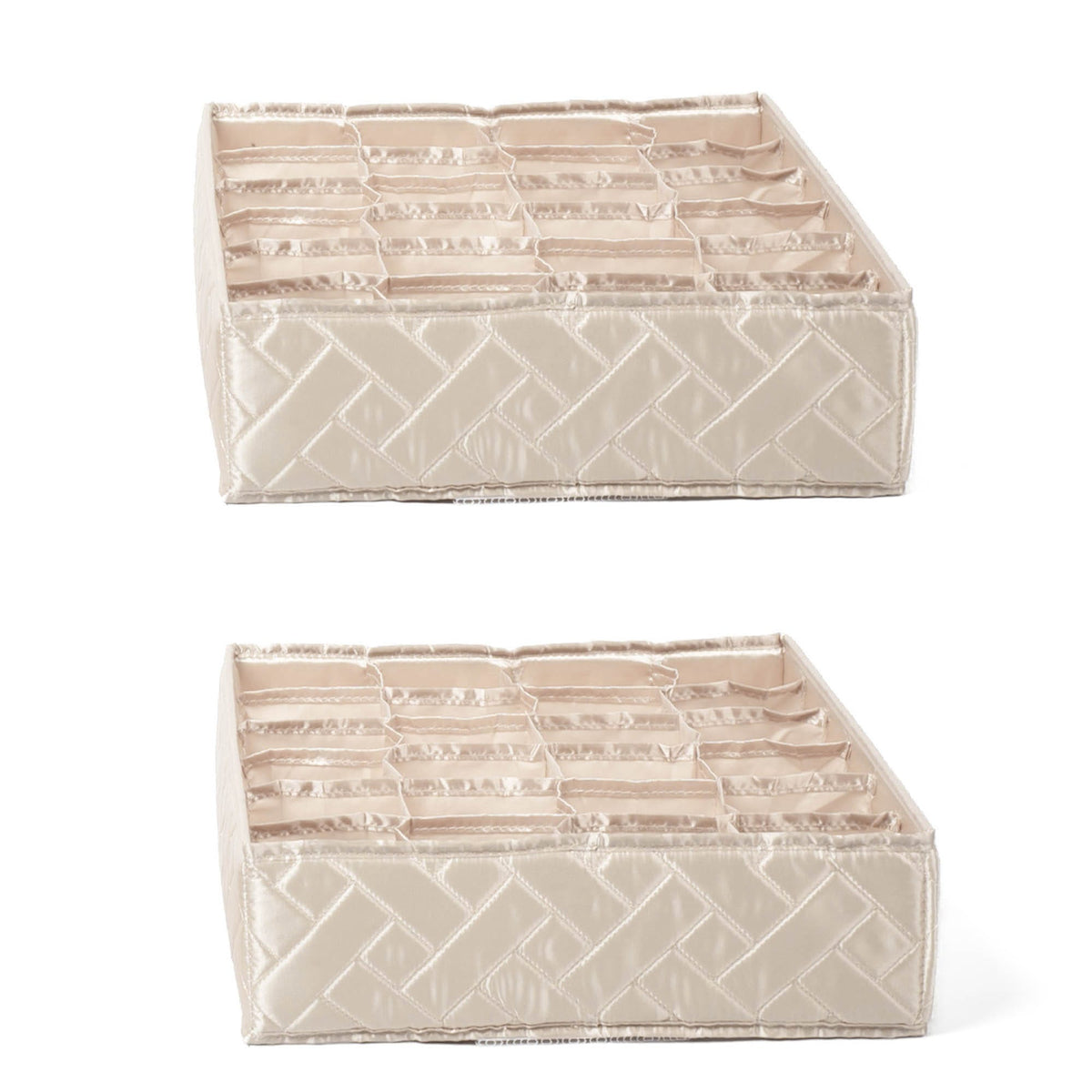 Trolley 2pc 24 Pocket Drawer Organizers - METALLIC CHAMPAGNE - Trolley2pkPocketDrawerOrganizer_ChampagneMetallic_03