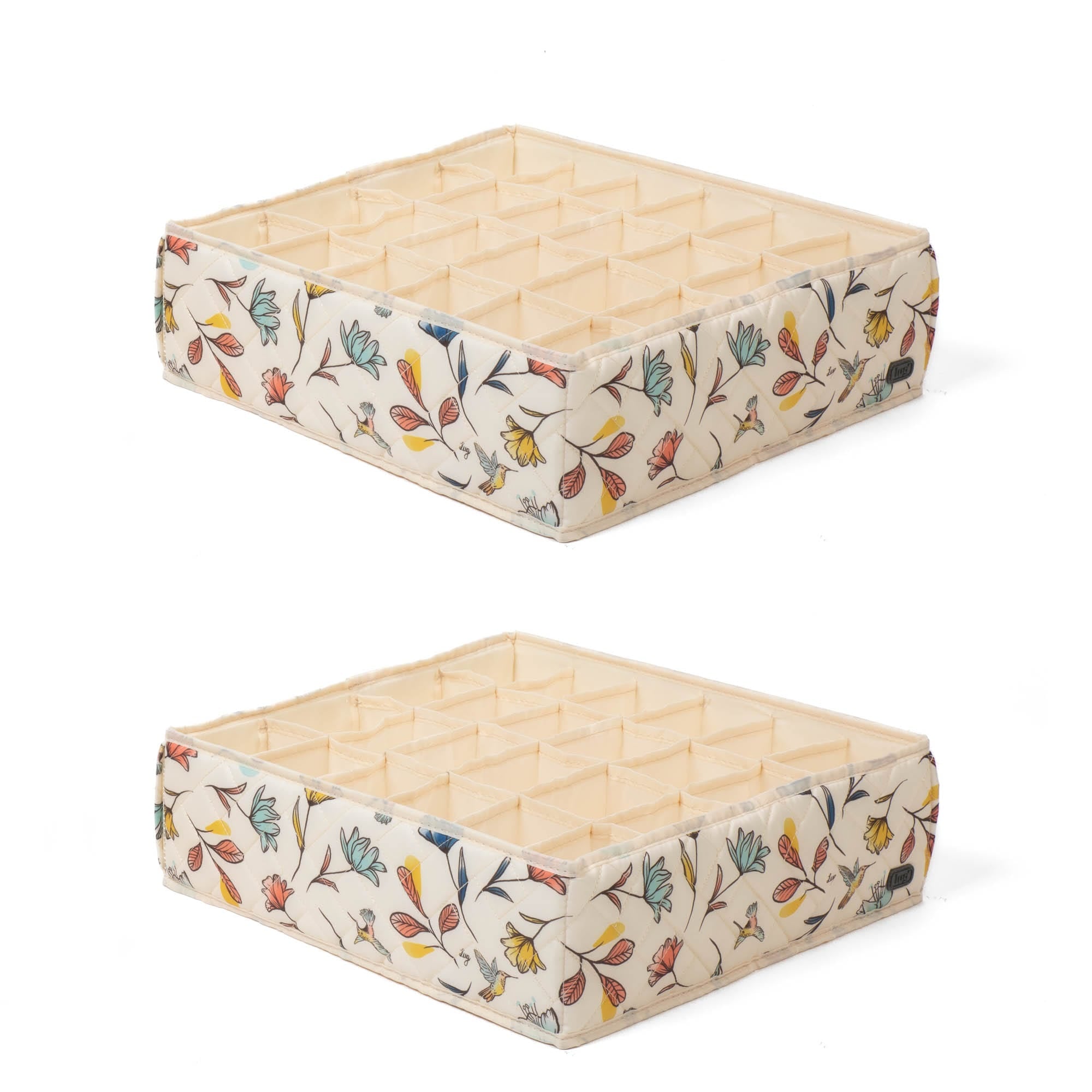 Trolley 2pc 24 Pocket Drawer Organizers - HUMMINGBIRD FLORAL - Trolley2pkPocketDrawerOrganizer_HummingbirdFloral_02