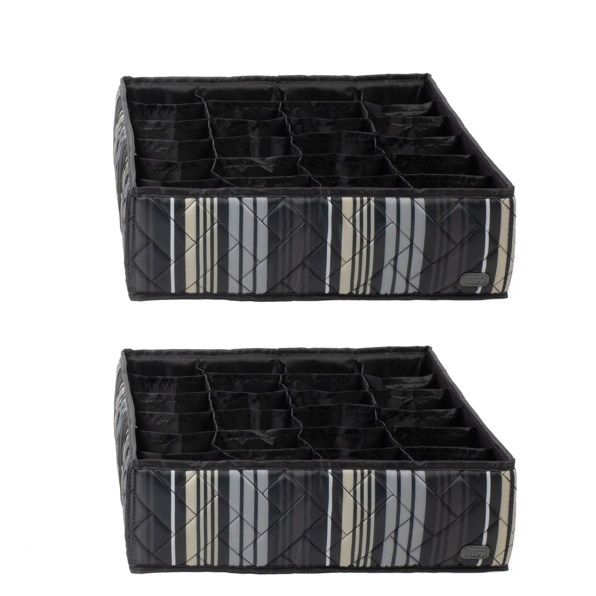 Trolley 2pc 24 Pocket Drawer Organizers - LOVE STRIPE BLACK - Trolley2pkPocketDrawerOrganizer_LoveStripeBlack_01