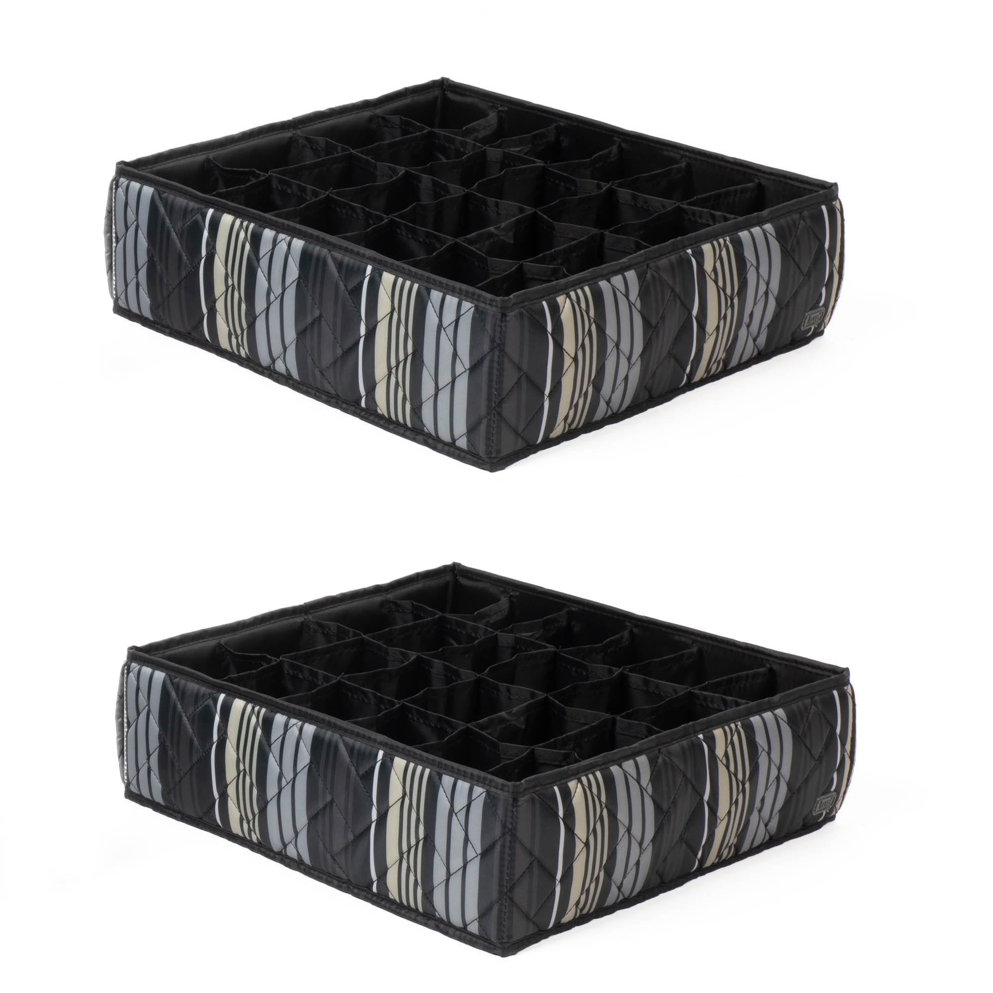 Trolley 2pc 24 Pocket Drawer Organizers - LOVE STRIPE BLACK - Trolley2pkPocketDrawerOrganizer_LoveStripeBlack_02