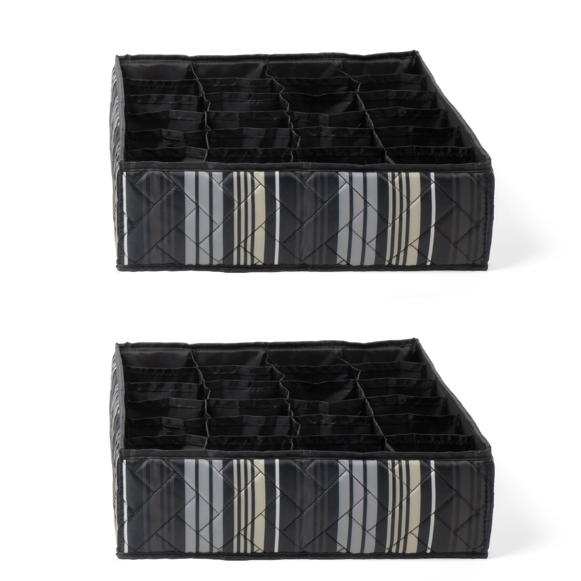 Trolley 2pc 24 Pocket Drawer Organizers - LOVE STRIPE BLACK - Trolley2pkPocketDrawerOrganizer_LoveStripeBlack_03