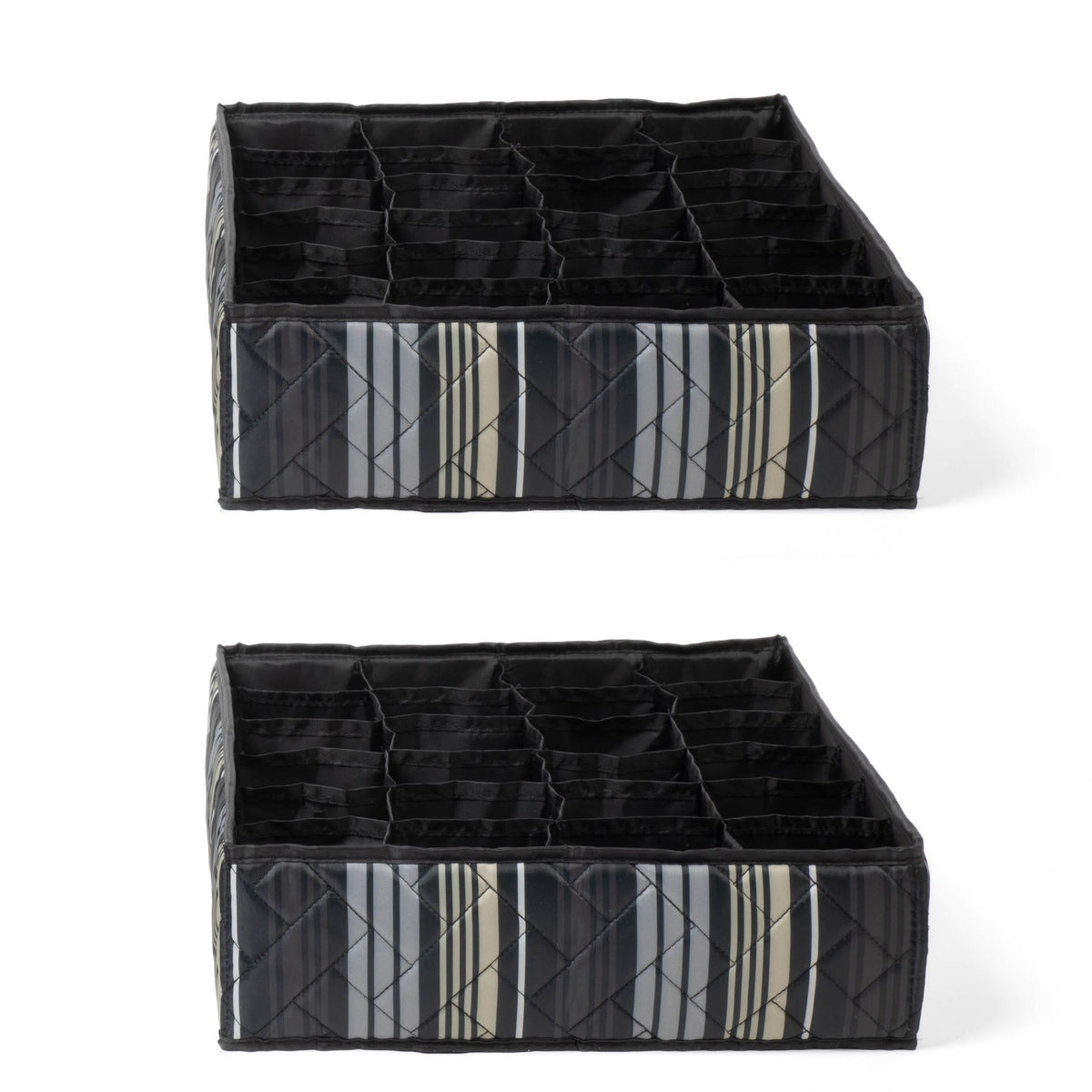 Trolley 2pc 24 Pocket Drawer Organizers - LOVE STRIPE BLACK - Trolley2pkPocketDrawerOrganizer_LoveStripeBlack_03