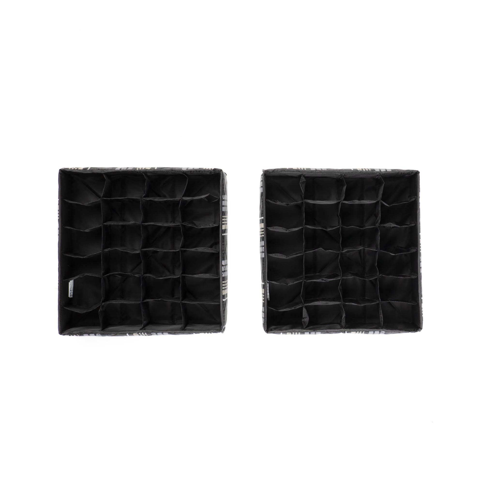 Trolley 2pc 24 Pocket Drawer Organizers - LOVE STRIPE BLACK - Trolley2pkPocketDrawerOrganizer_LoveStripeBlack_04