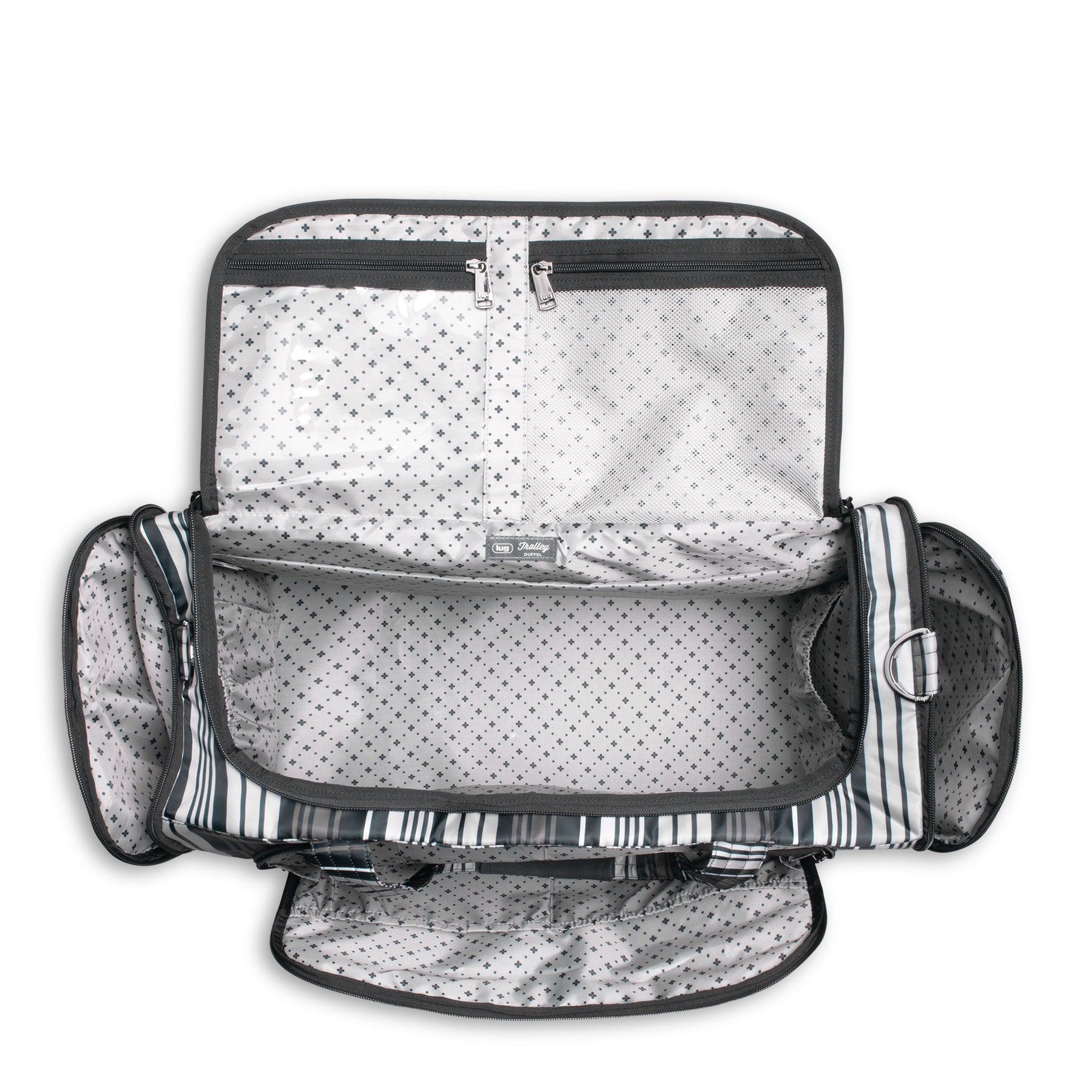 Trolley Duffel Bag - LOVE STRIPE BLACK - TrolleyDuffel_Love_Stripe_Black_05