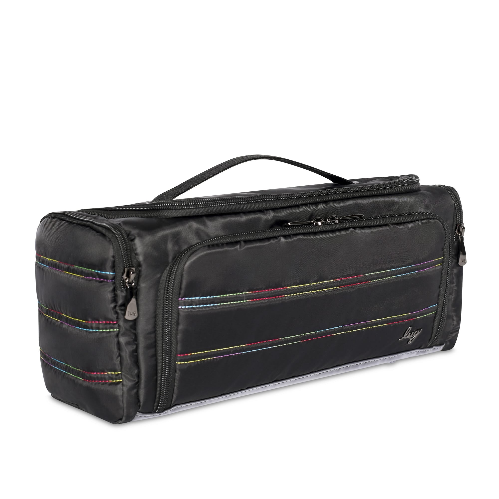 Trolley XL Cosmetic Case - BLACK RAINBOW STITCH - TrolleyXL_BlackRainbowStitch_02