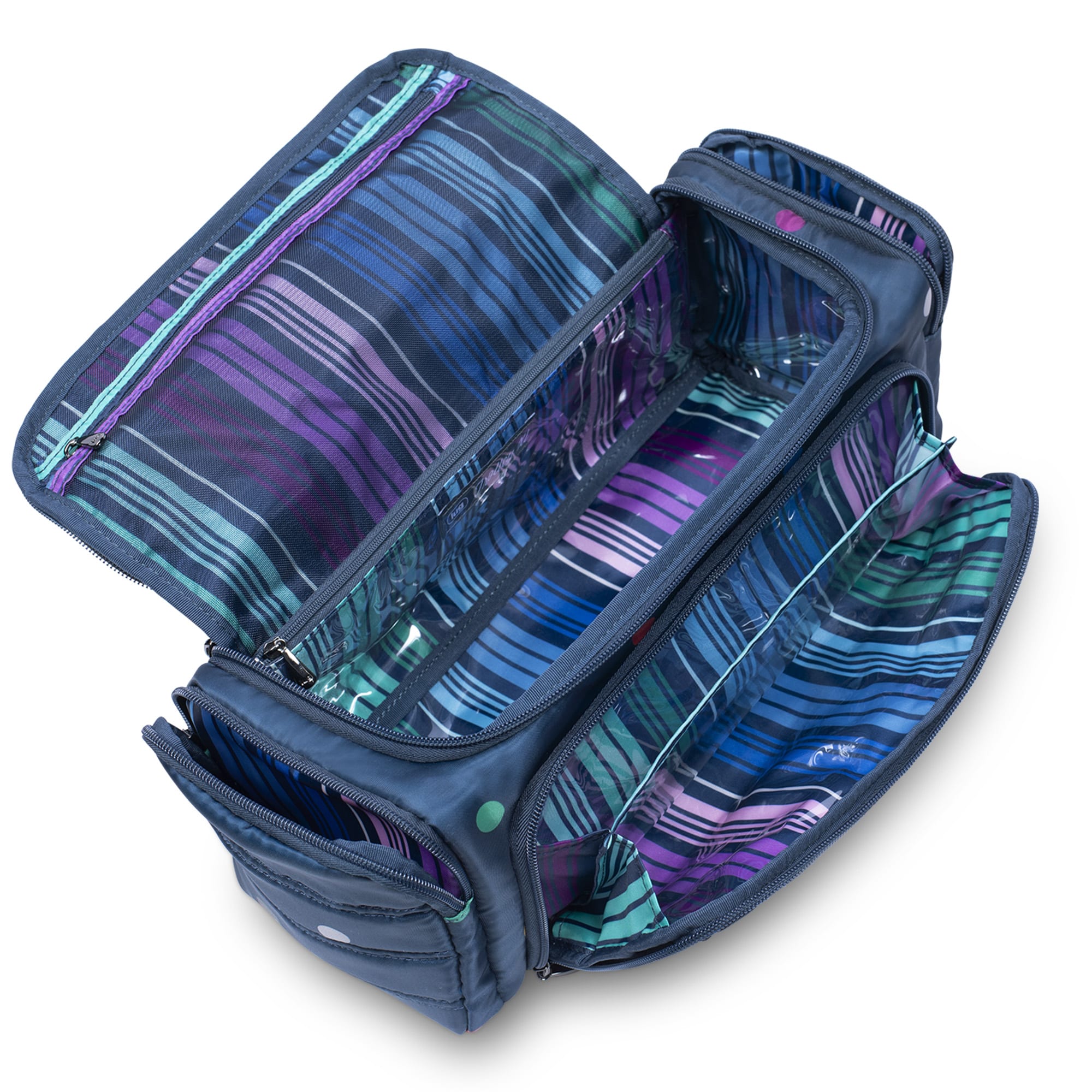 Trolley XL Cosmetic Case - MULTI DOTS NAVY - TrolleyXL_MultiDotNavy_05