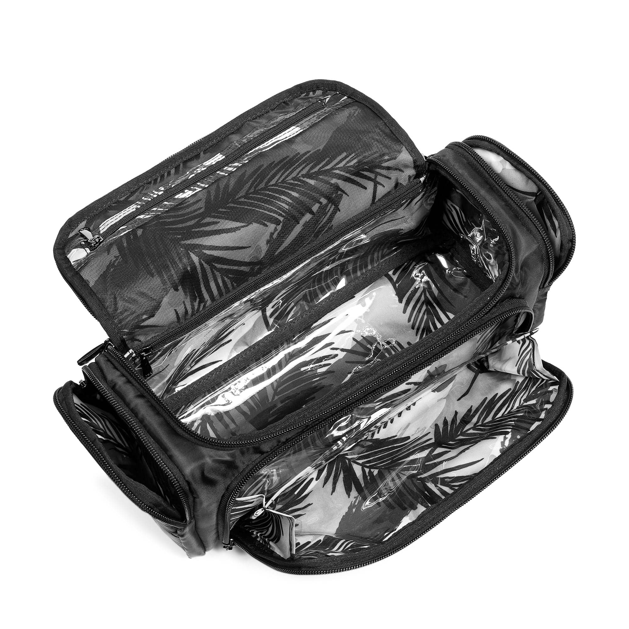Trolley Cosmetic Case - BLACK ABSTRACT FERNS - Trolley_Black_05