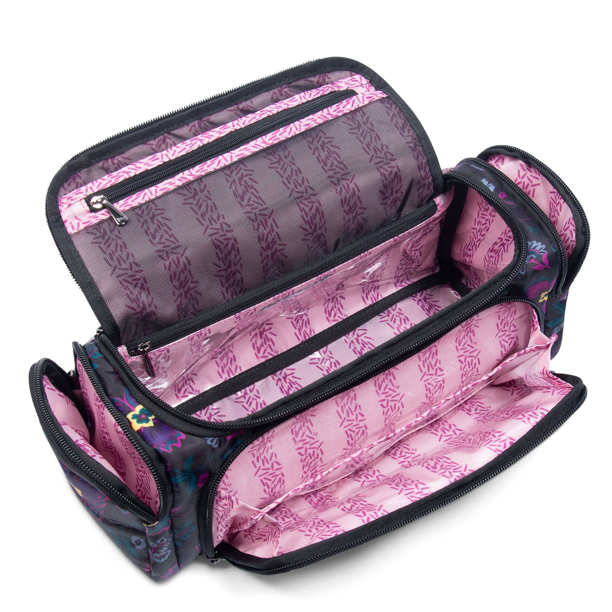 Trolley Cosmetic Case - BOHO FLORAL BLACK - Trolley_BohoFloralBlack_05