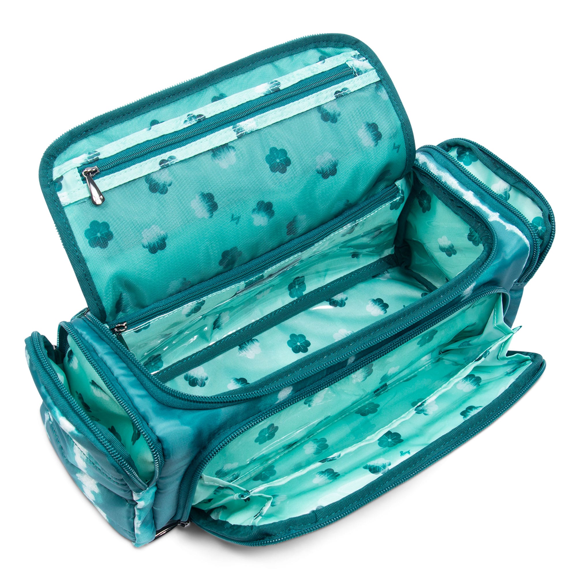 Trolley Cosmetic Case - SHIBORI TEAL - Trolley_ShiboriTeal_05