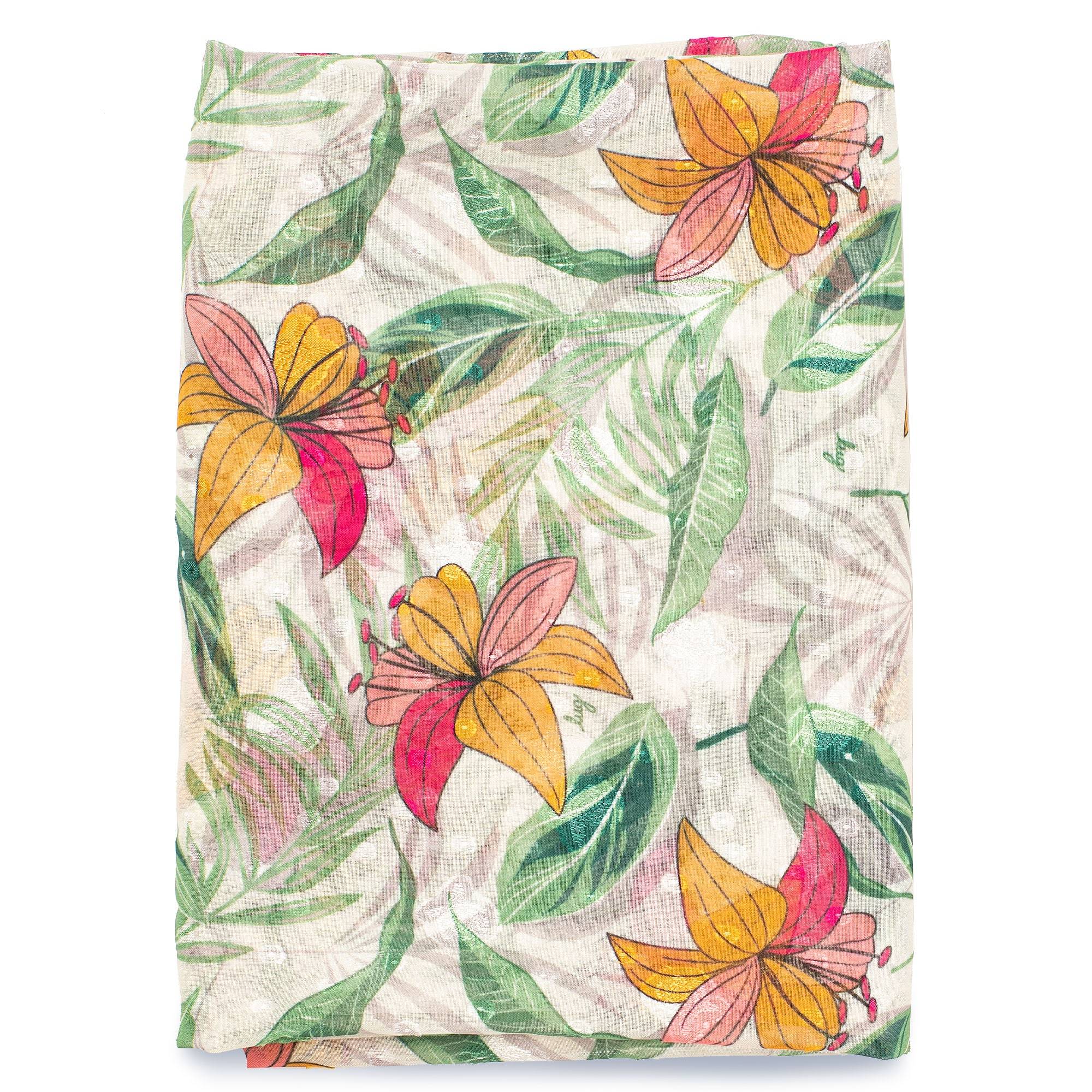 Twist Lightweight Printed Shawl - LILY SAND - Twist_LilySand_01a