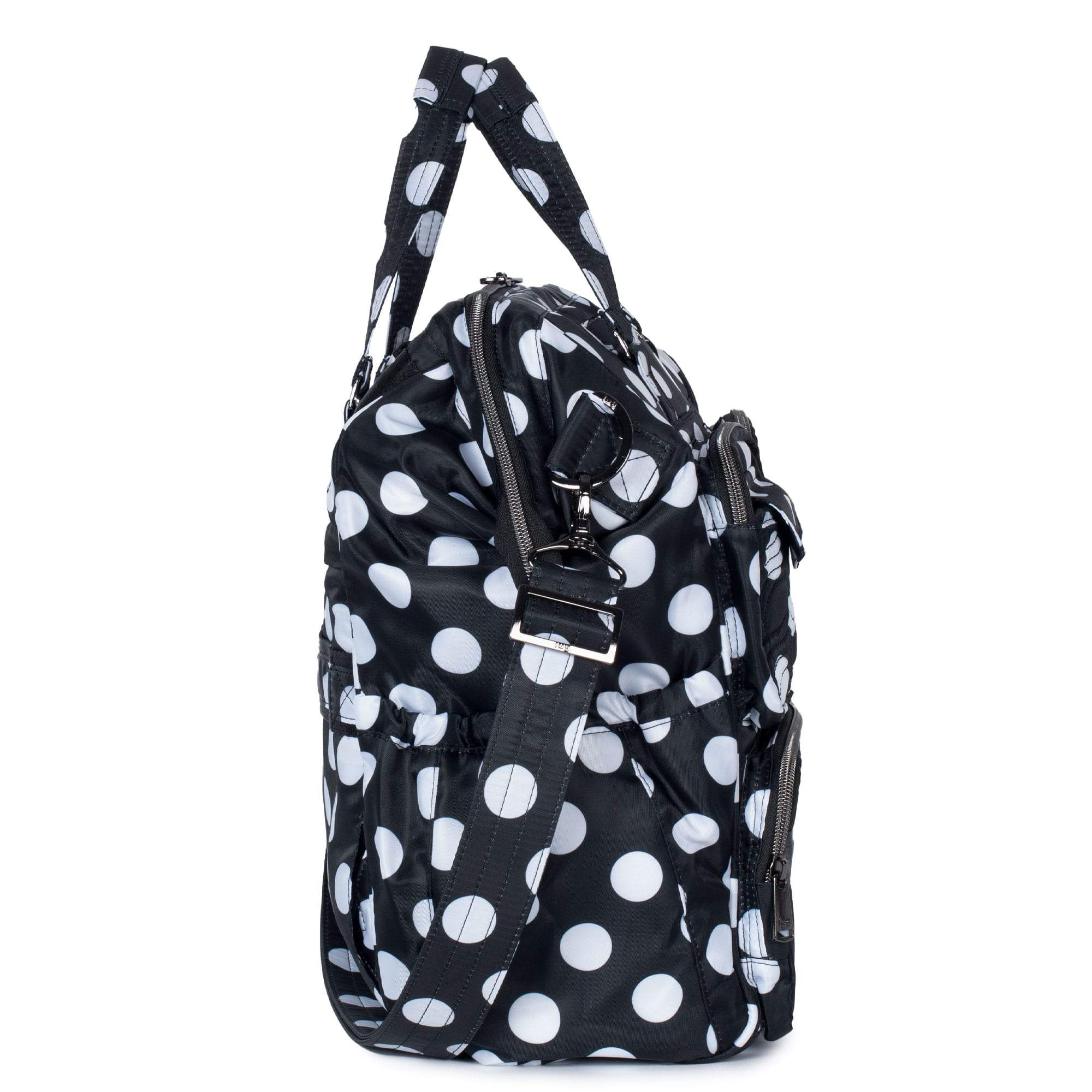 Via 2 Convertible Tote Bag - BLACK LARGE DOT - Via2_BlackLgDot_03