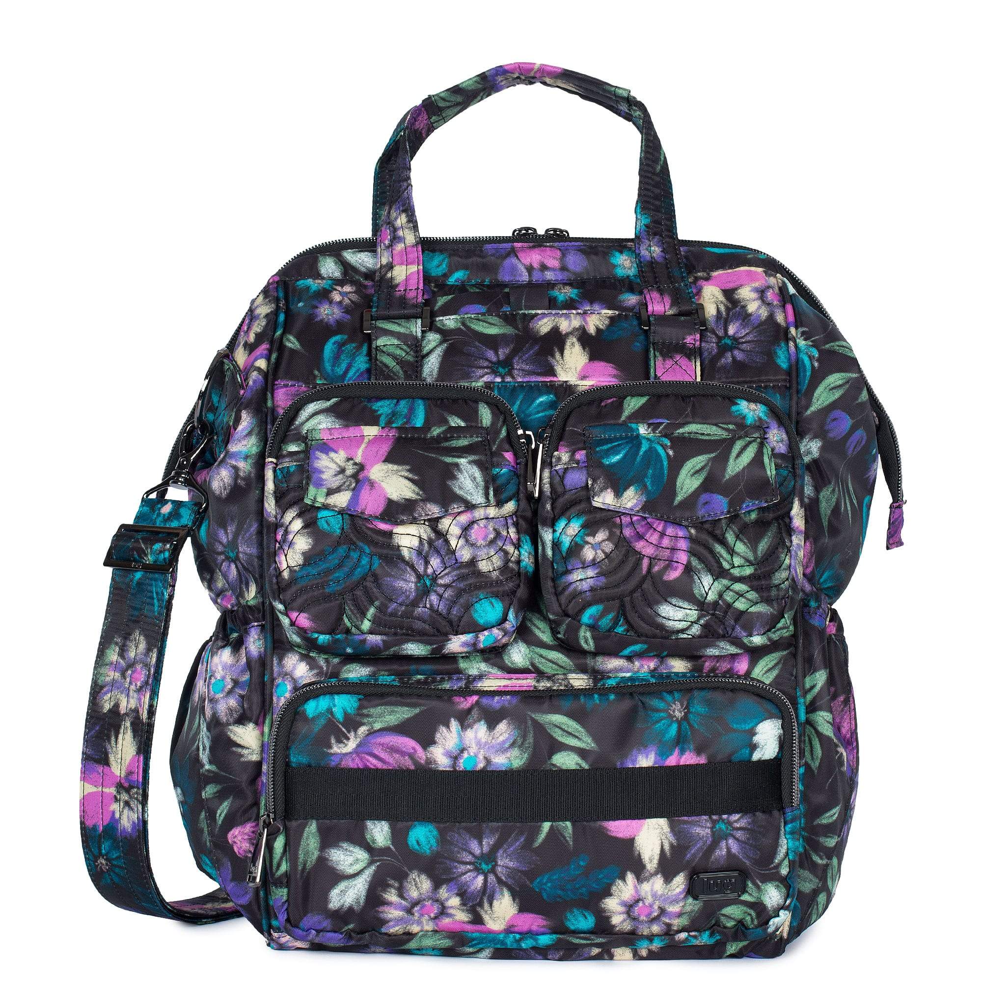 Via 2 Convertible Tote Bag - BLOOM BLACK - Via2_BloomBlack_01