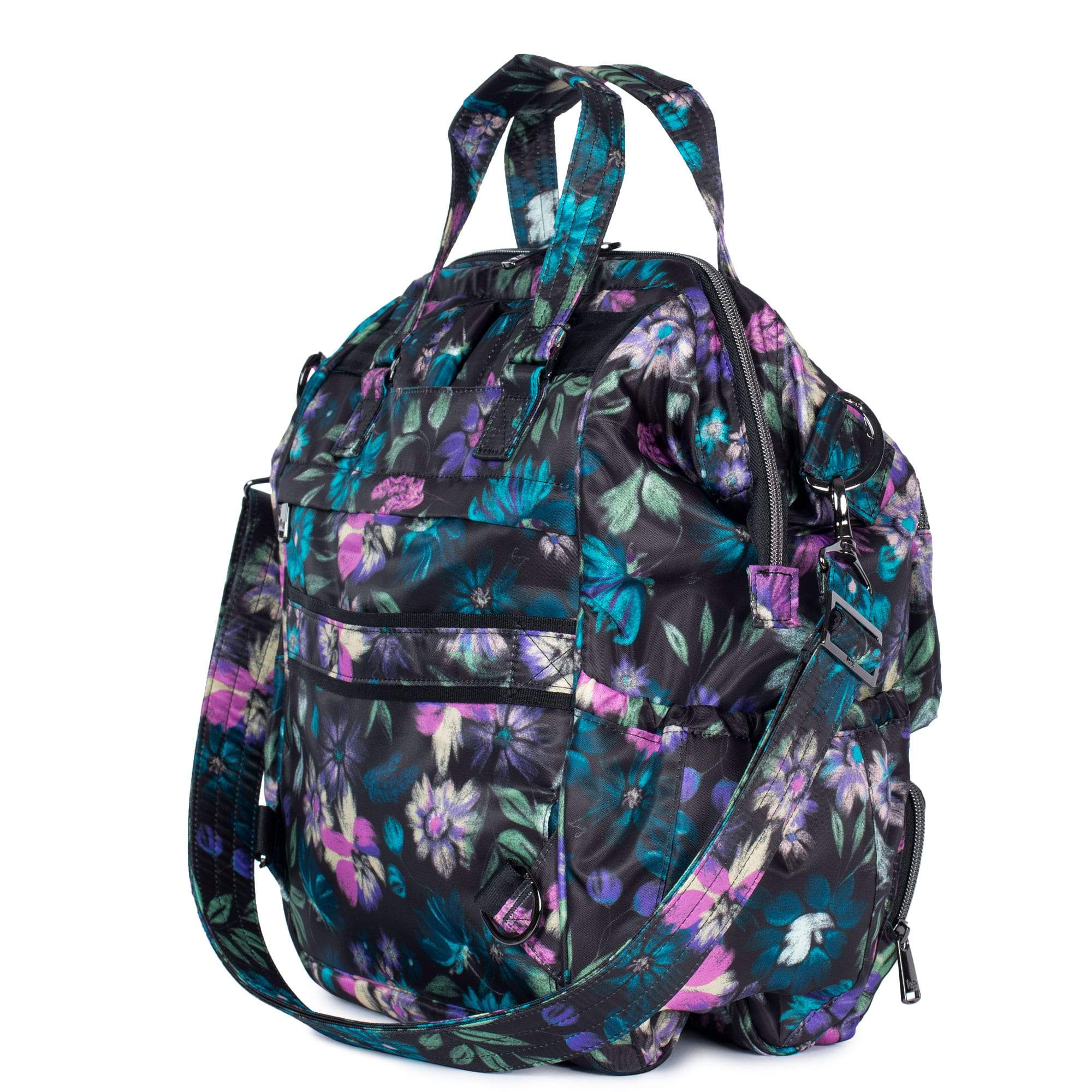 Via 2 Convertible Tote Bag - BLOOM BLACK - Via2_BloomBlack_04b