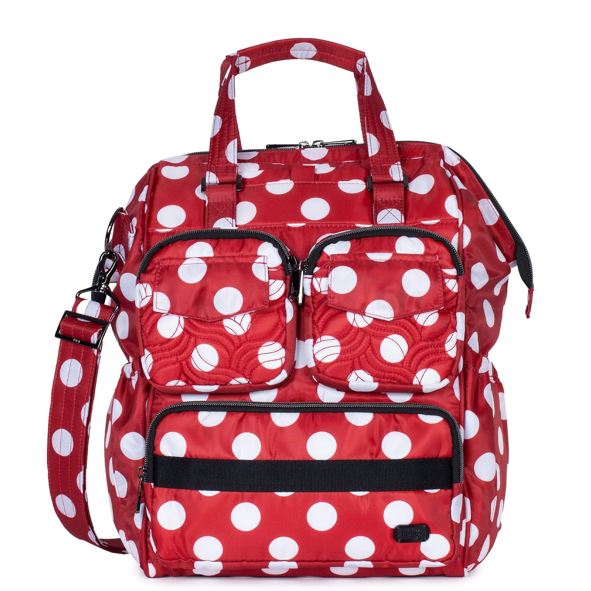 Via 2 Convertible Tote Bag - CRIMSON LARGE DOT - Via2_CrimsonLgDot_01