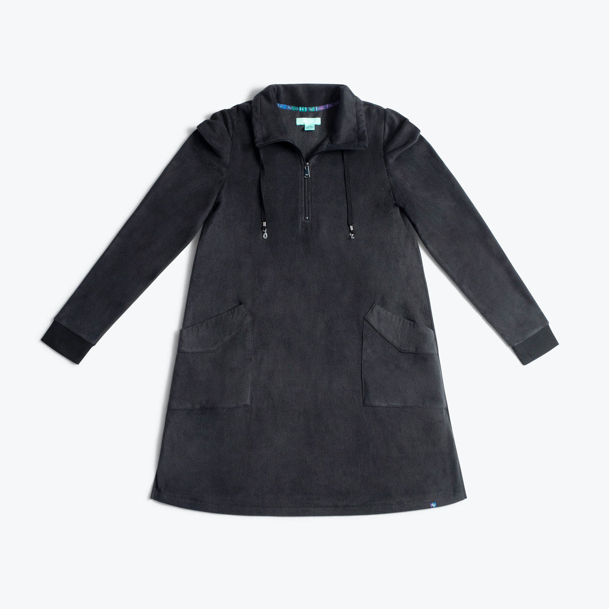 Via Stretch Fleece Tunic - BLACK - ViaStretchFleece_Black_06_Flatlay_4aa64bc3-116f-47f6-9ebd-a33ee1e81f00