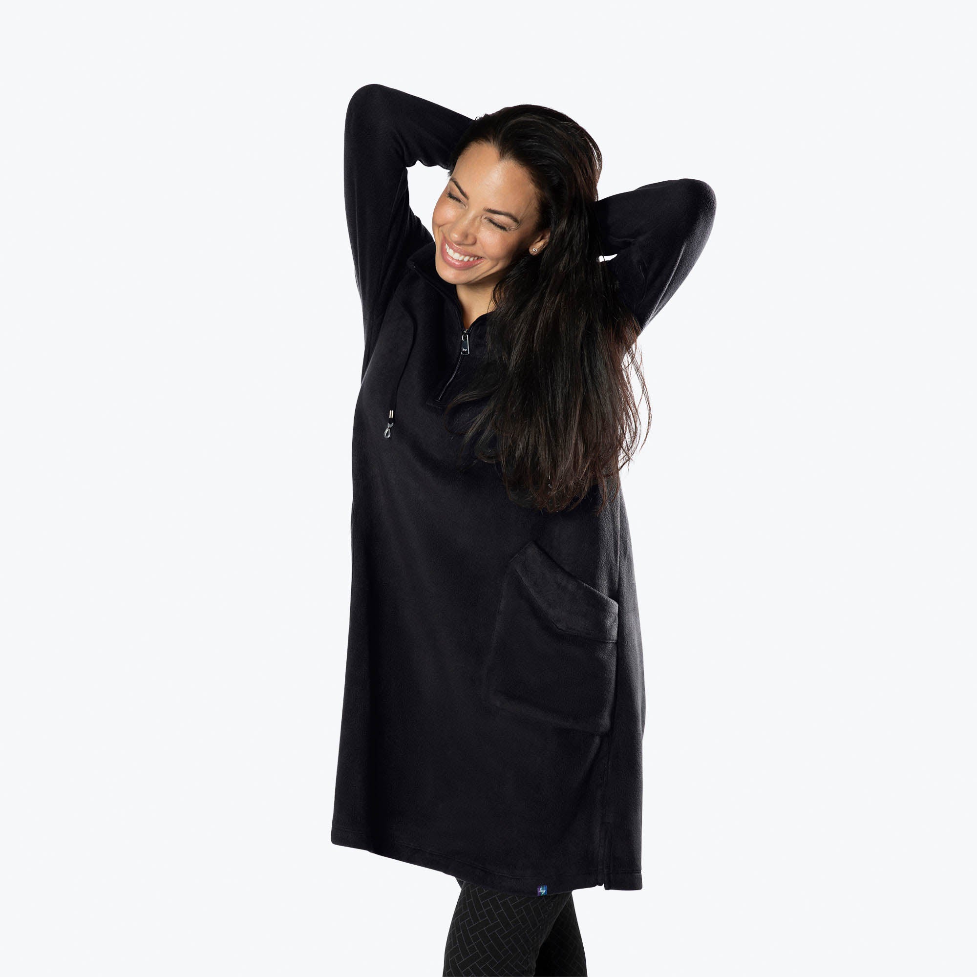 Via Stretch Fleece Tunic - BLACK - ViaStretchFleece_Black_S_03