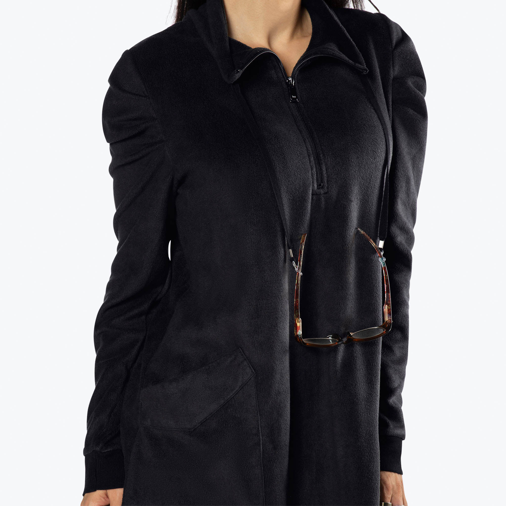 Via Stretch Fleece Tunic - BLACK - ViaStretchFleece_Black_S_04