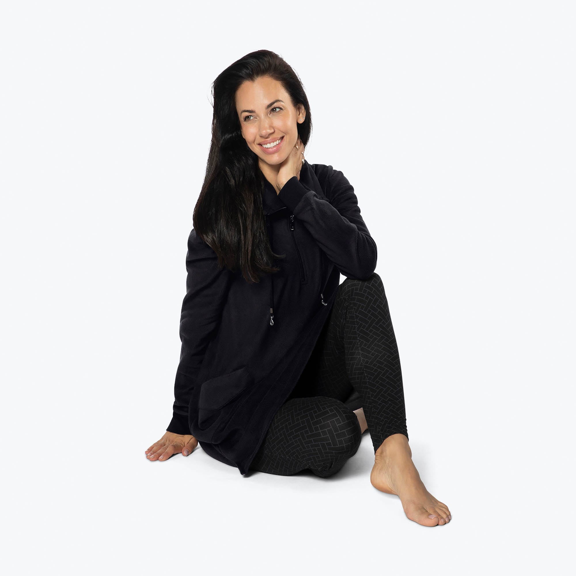 Via Stretch Fleece Tunic - BLACK - ViaStretchFleece_Black_S_05