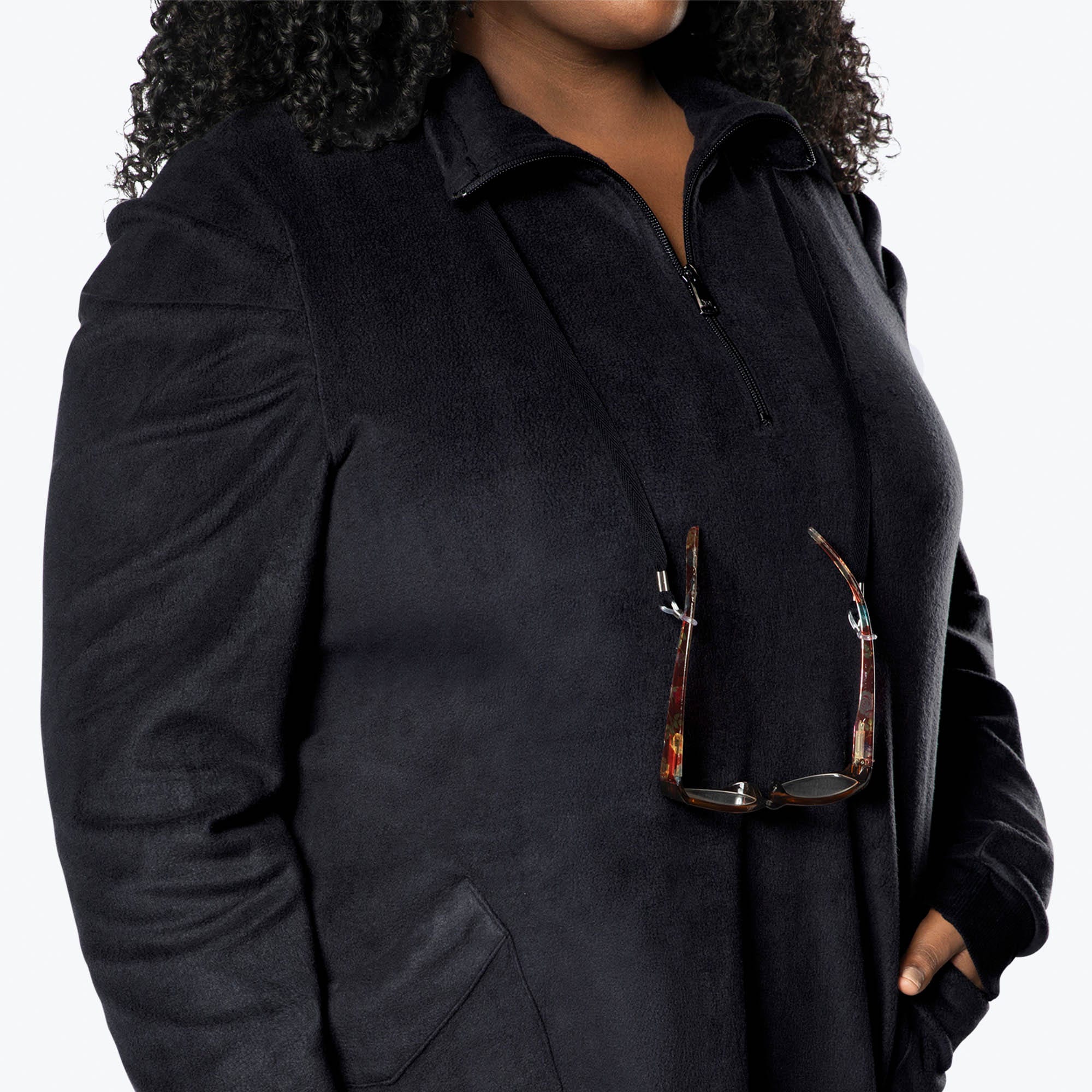 Via Stretch Fleece Tunic - BLACK - ViaStretchFleece_Black_XL_04