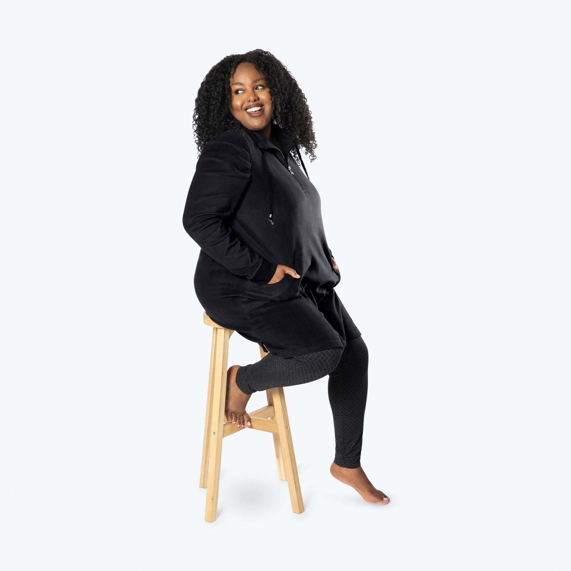 Via Stretch Fleece Tunic - BLACK - ViaStretchFleece_Black_XL_05