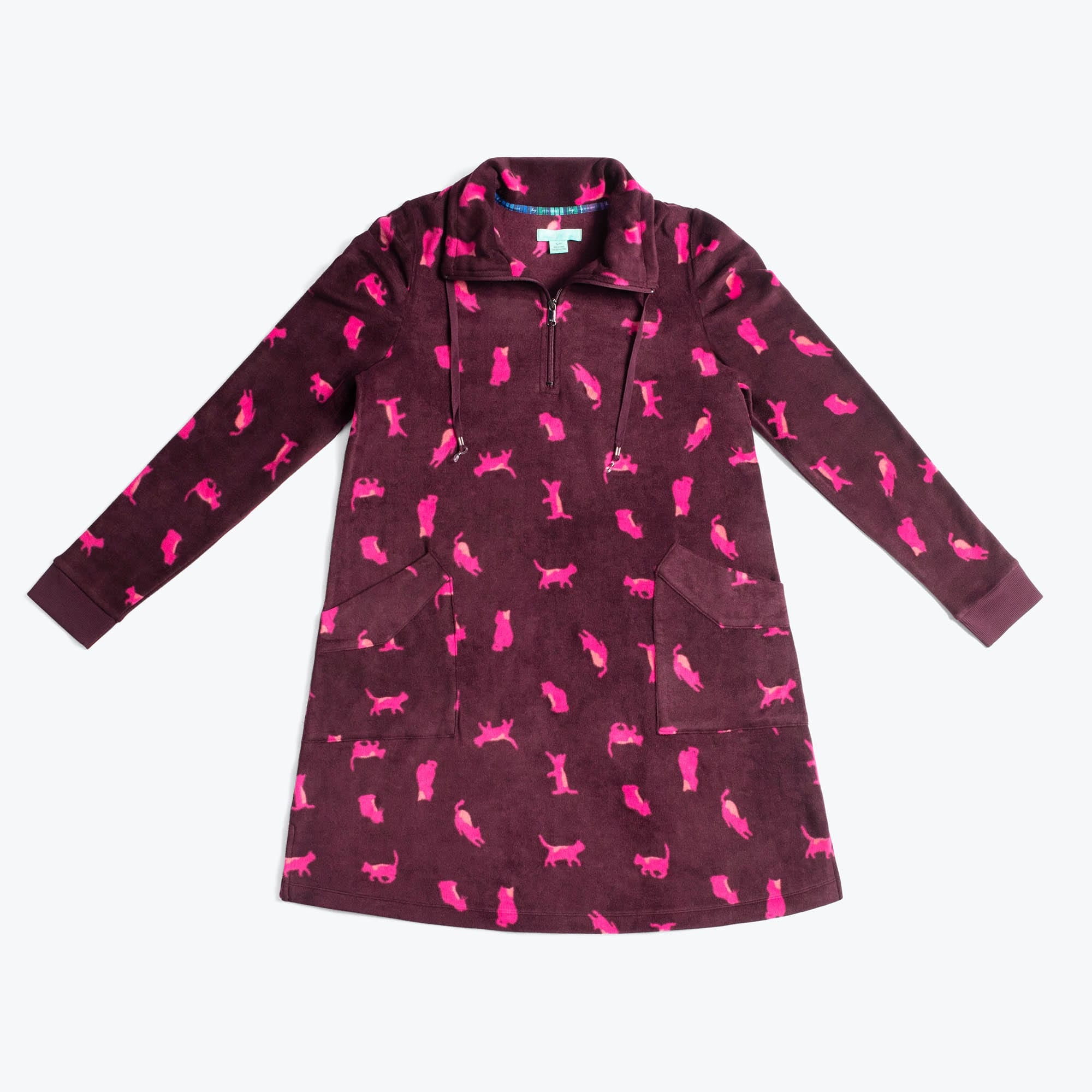 Via Stretch Fleece Tunic - CATS ORCHID - ViaStretchFleece_CatsOrchid_06_Flatlay