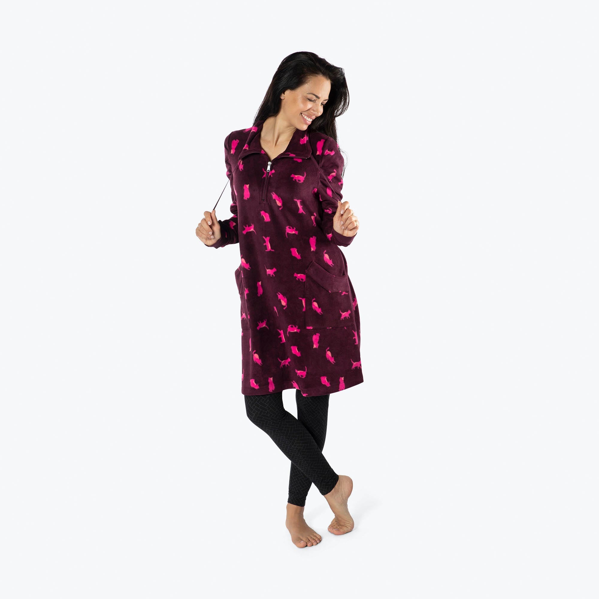 Via Stretch Fleece Tunic - CATS ORCHID - ViaStretchFleece_CatsOrchid_S_01