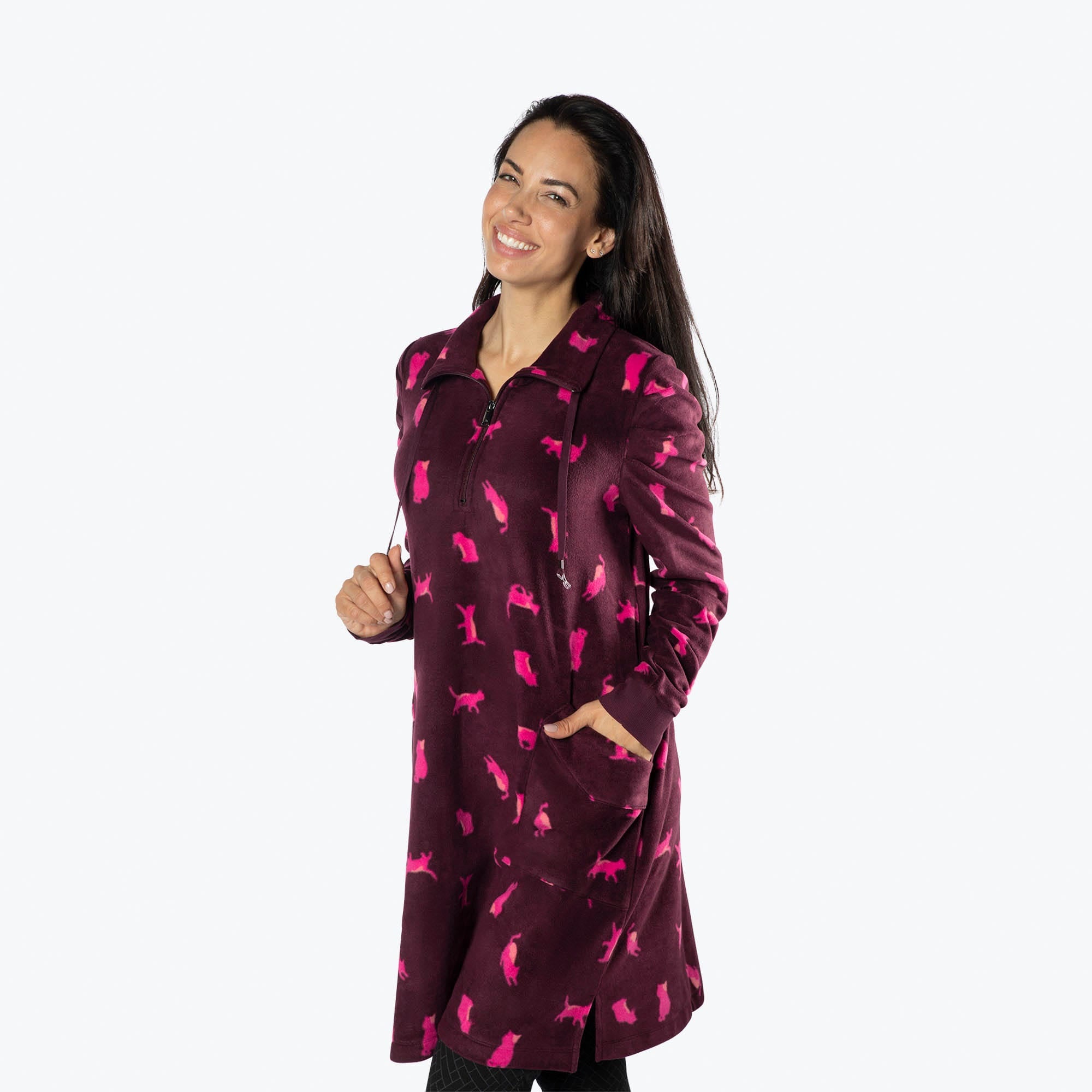 Via Stretch Fleece Tunic - CATS ORCHID - ViaStretchFleece_CatsOrchid_S_03