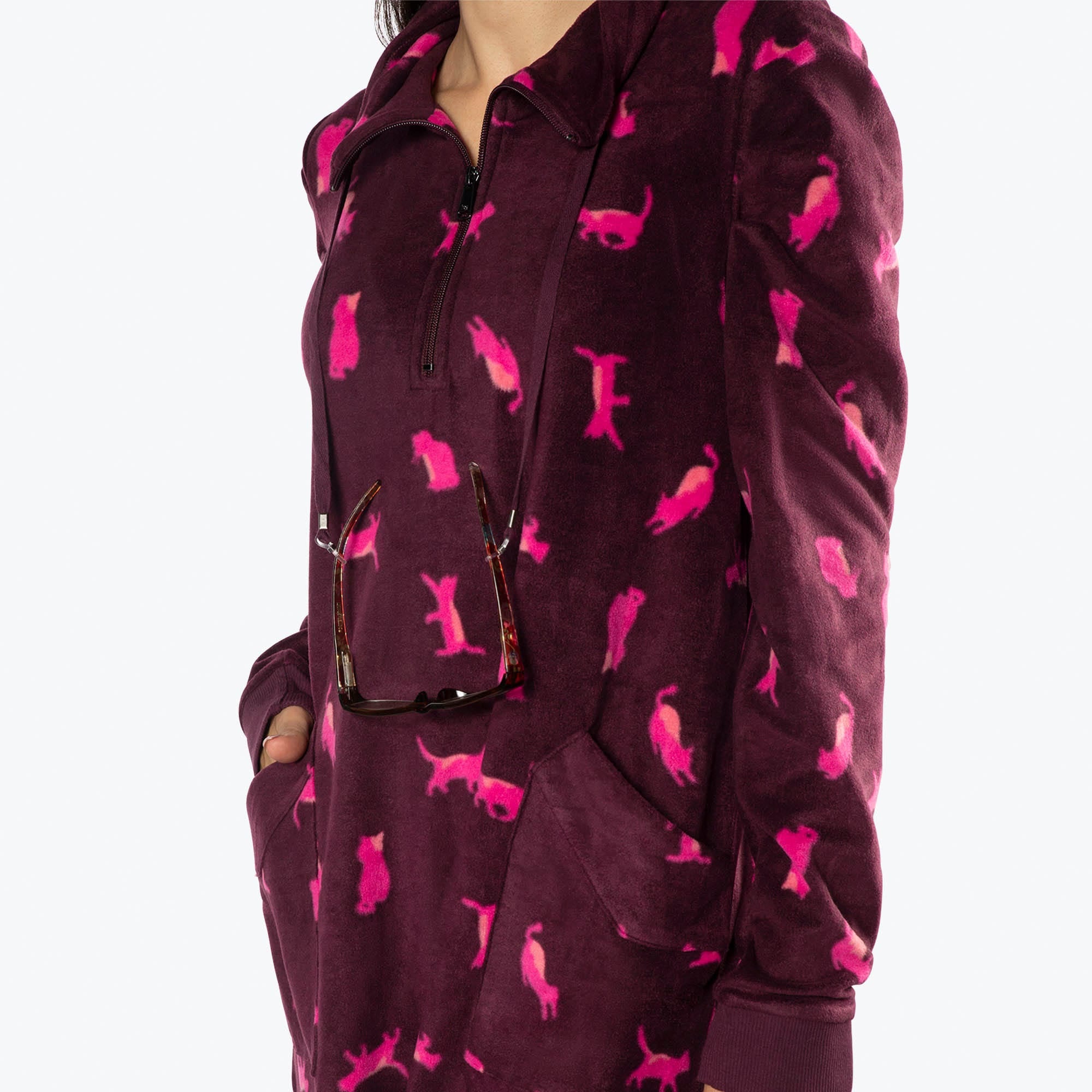 Via Stretch Fleece Tunic - CATS ORCHID - ViaStretchFleece_CatsOrchid_S_04