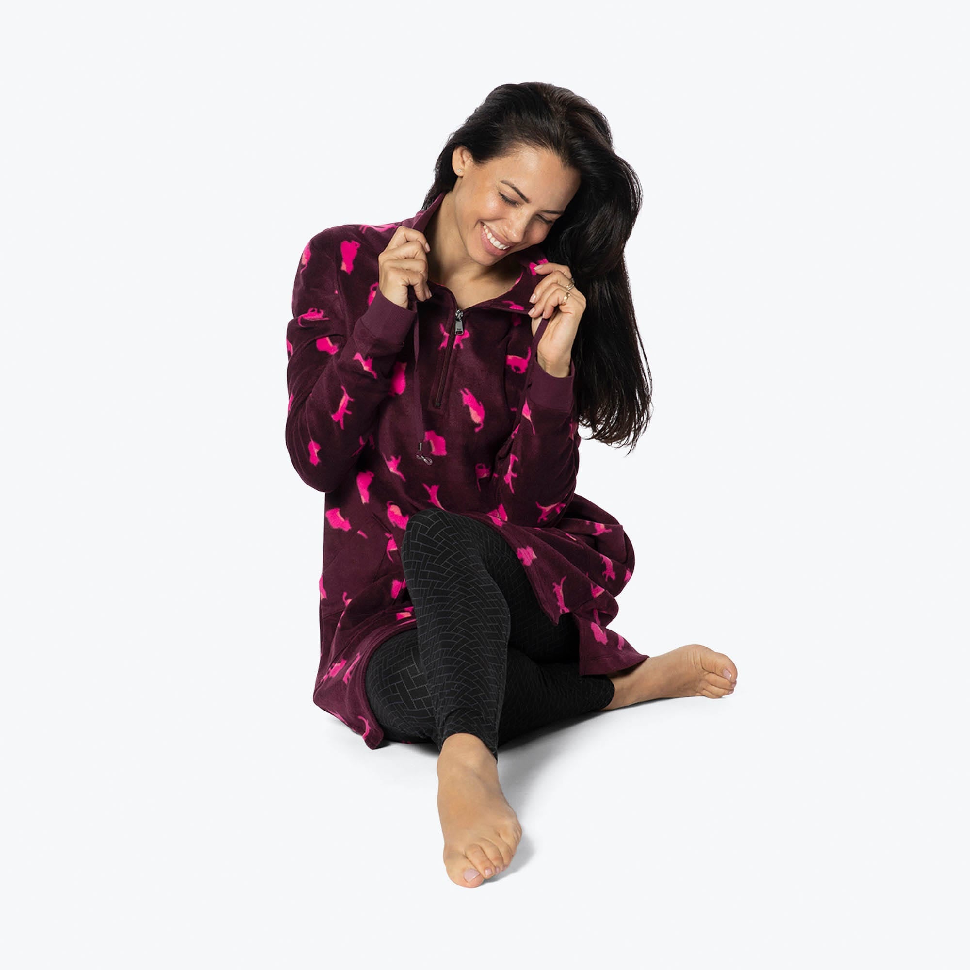 Via Stretch Fleece Tunic - CATS ORCHID - ViaStretchFleece_CatsOrchid_S_05_a7f798a6-7ea0-4aca-be3d-e72f88d86a44