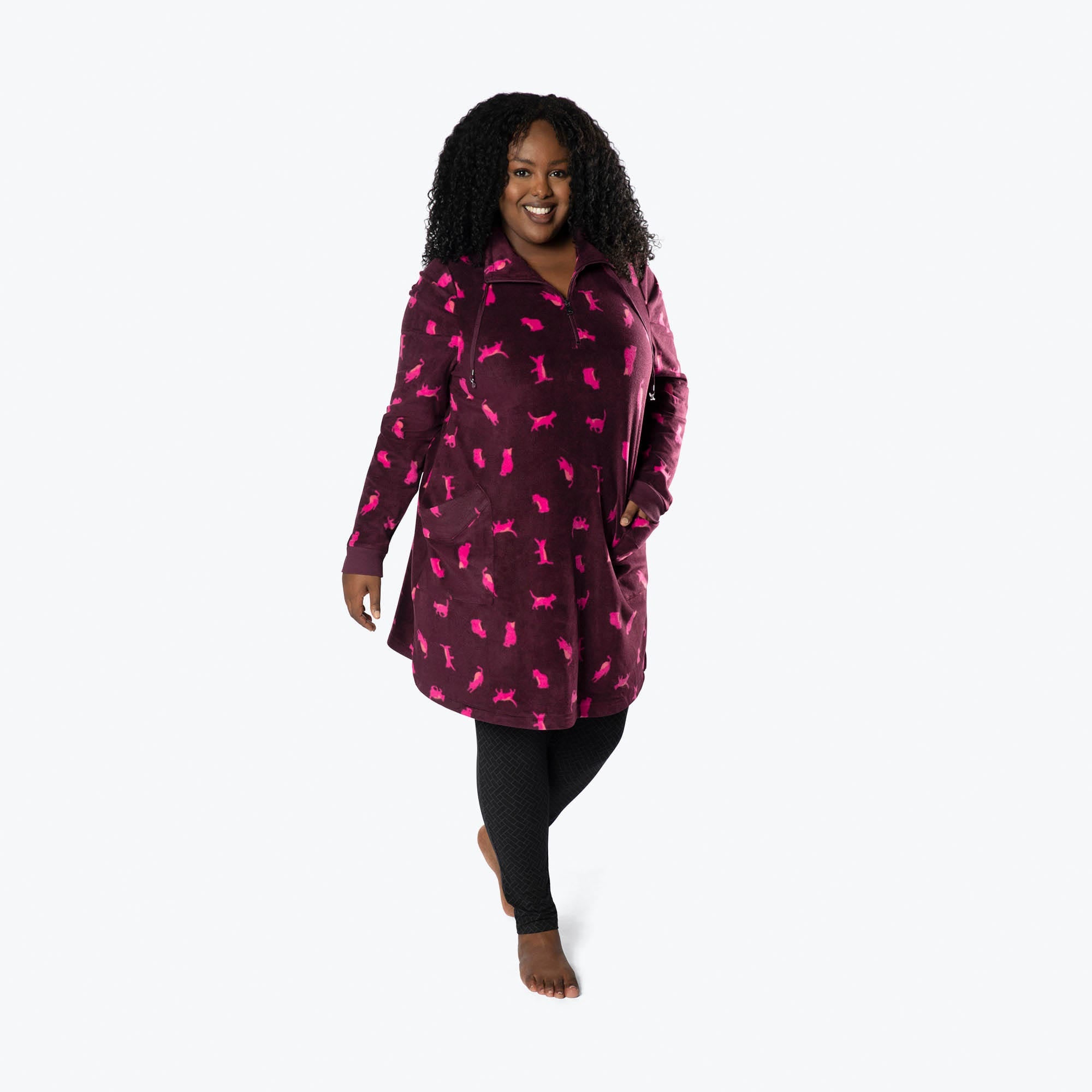 Via Stretch Fleece Tunic - CATS ORCHID - ViaStretchFleece_CatsOrchid_XL_01_1a3d9d66-a89d-4bb1-8edf-4ec733ed7d33